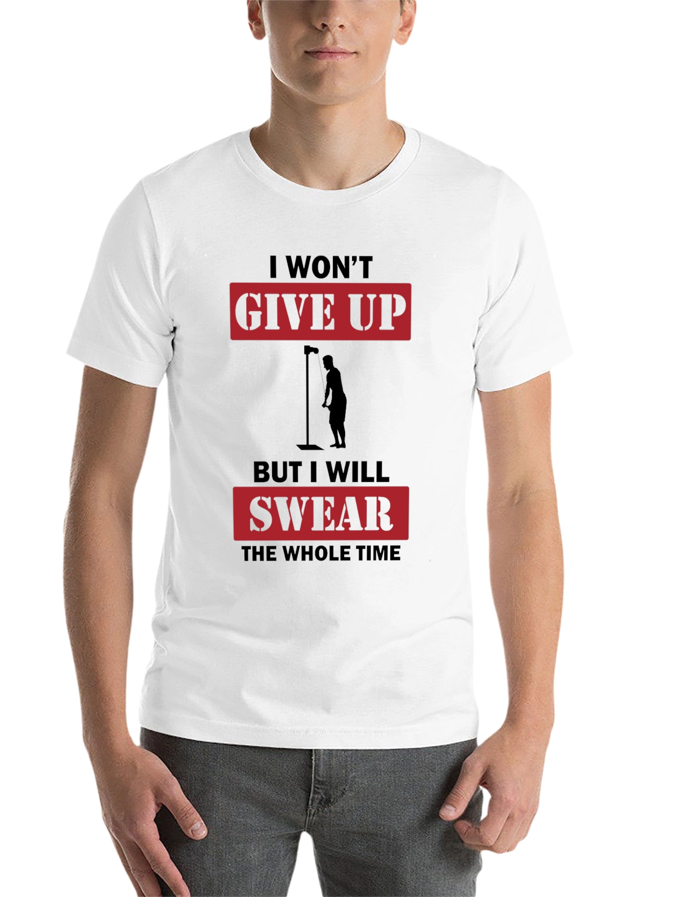 Black I Won't Give Up But I Will Swear T-Shirt view 14