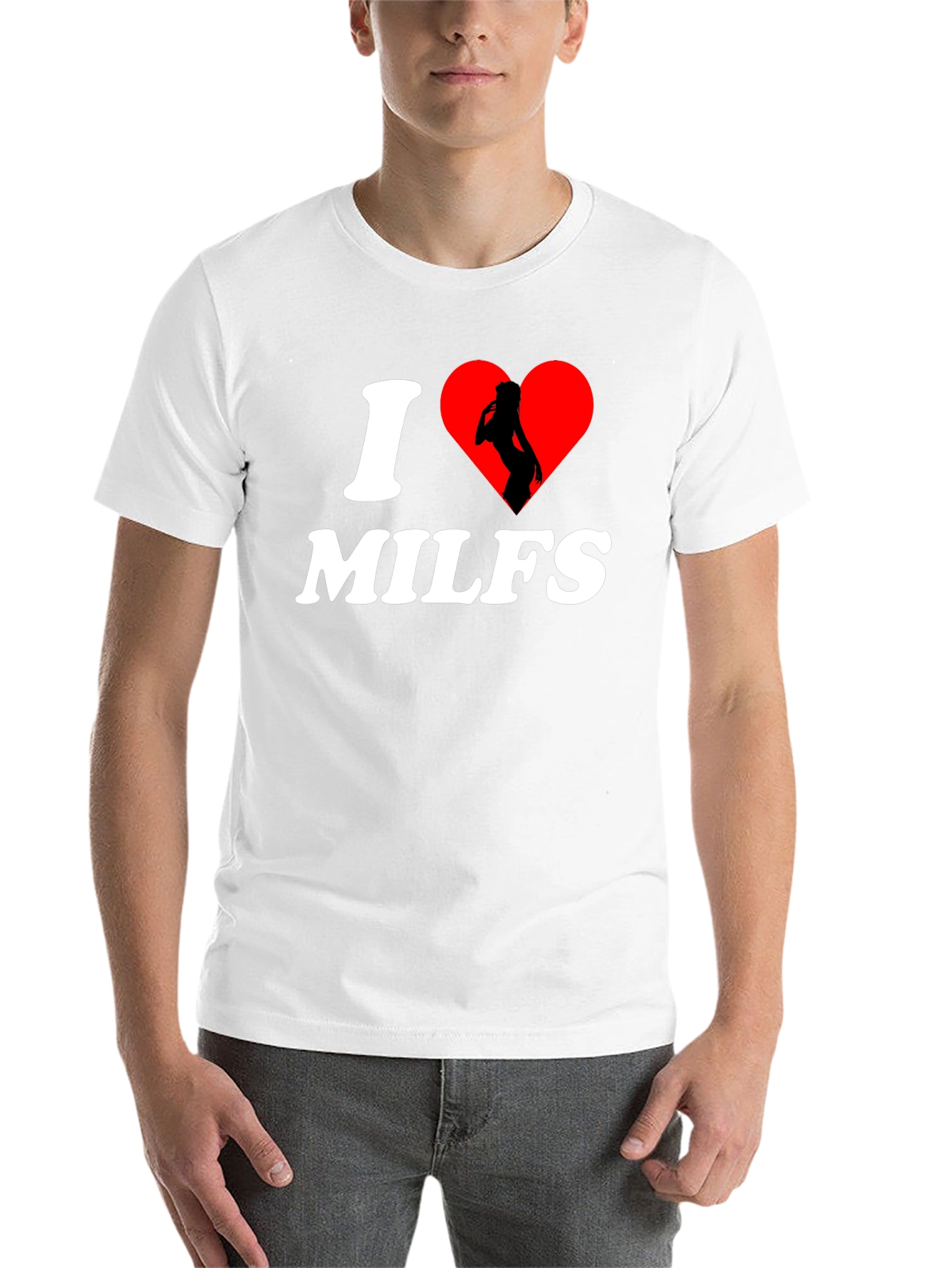 Black I Heart MILFs Graphic T-Shirt - Adult Humor Tee view 14