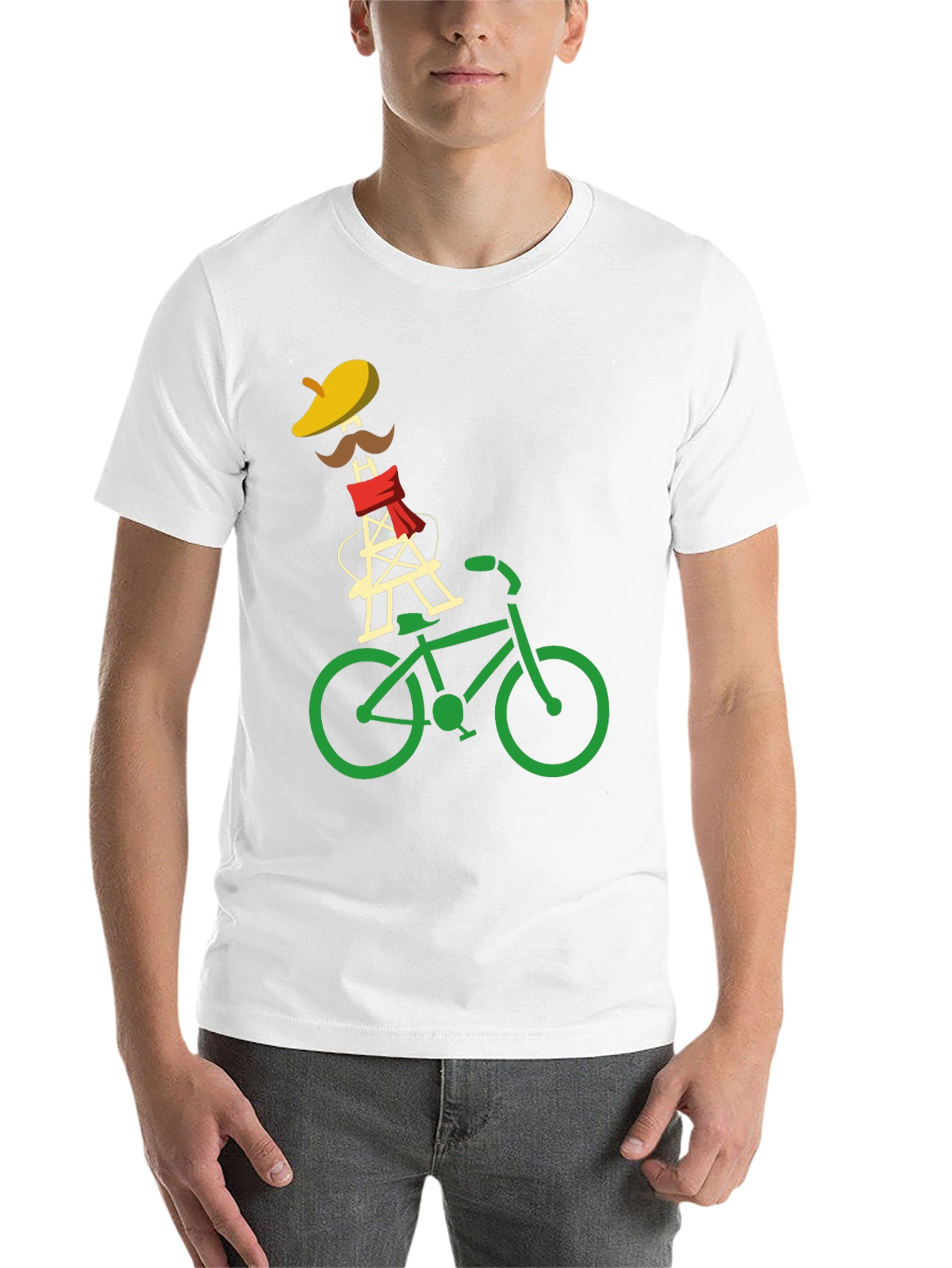 Black Eiffel Tower Bike Ride Graphic Tee view 14