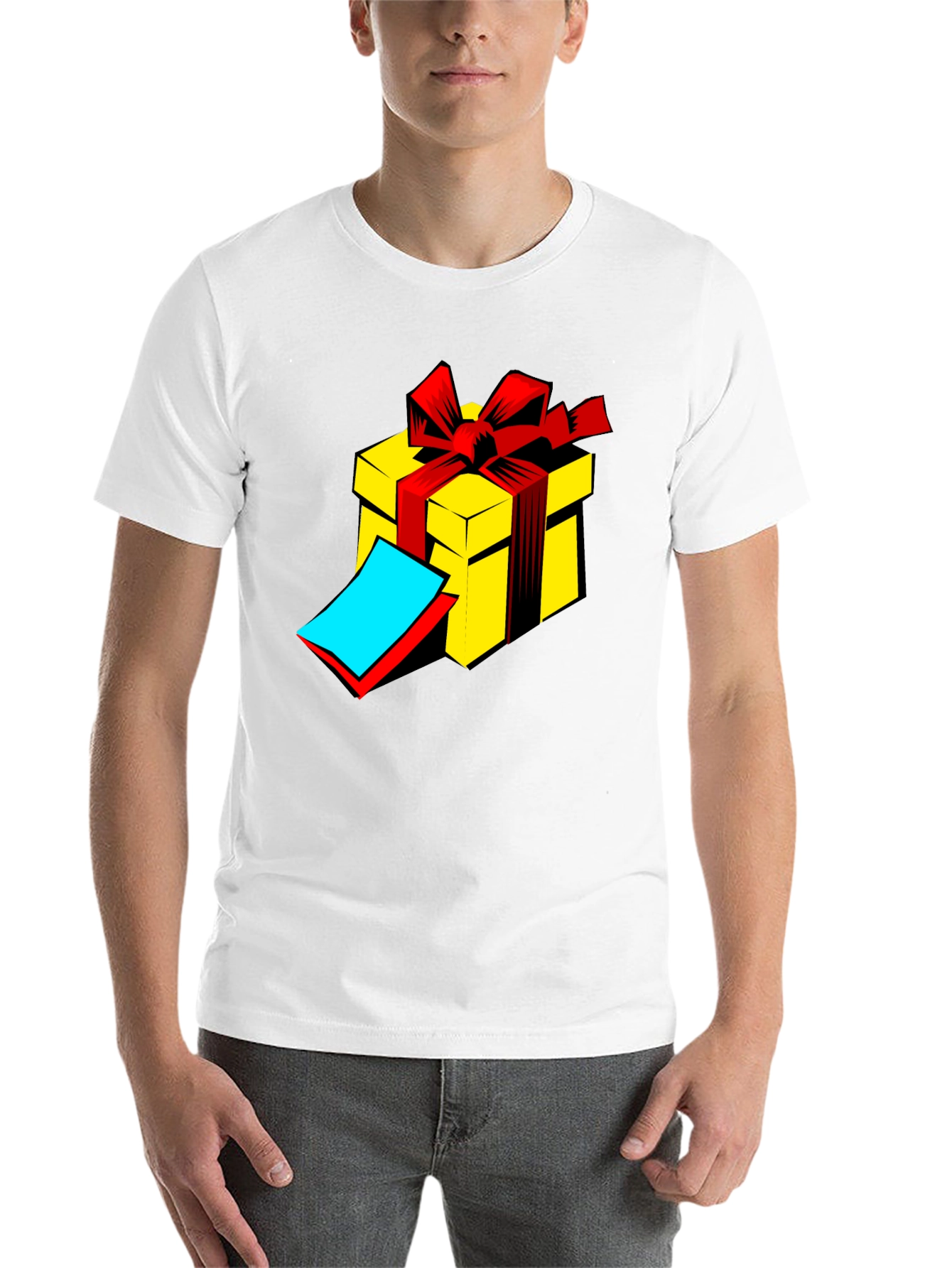 Black Gift Box Graphic Tee - Black Cotton T-Shirt view 14