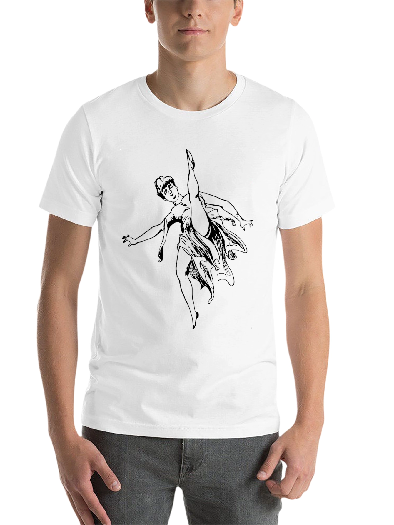 Black Graphic Tee - Dancing Woman Design - 14