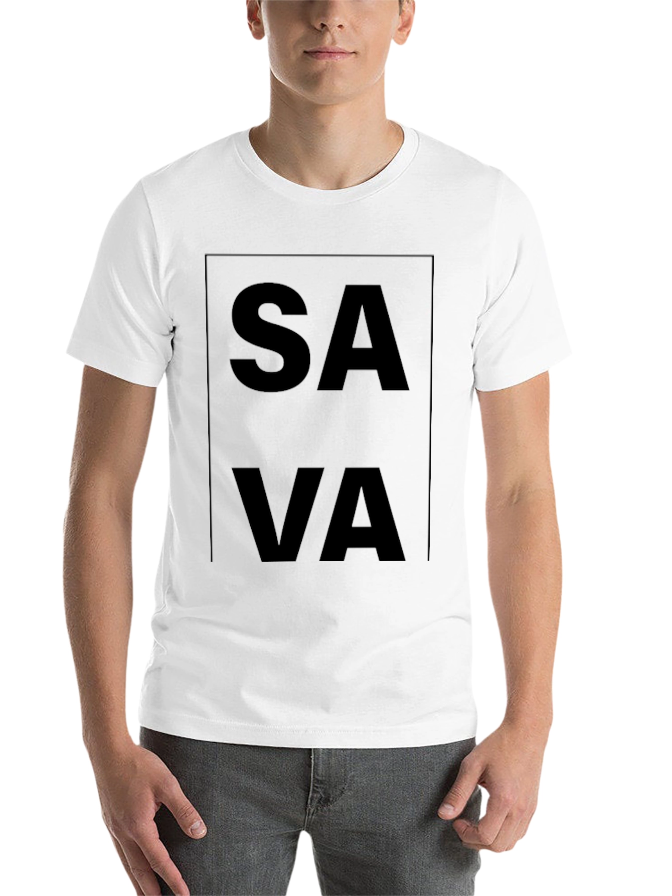 Black SAVA Graphic Tee - Modern Black T-Shirt view 14