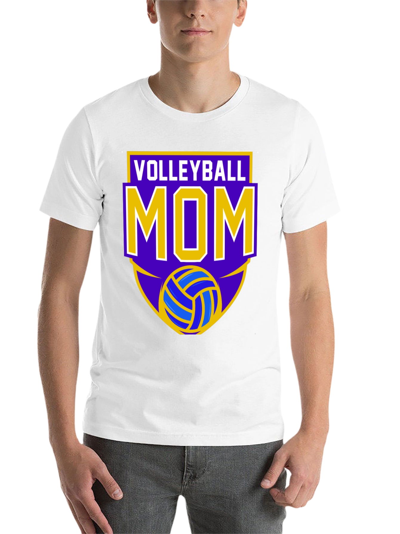 Black Volleyball Mom T-Shirt view 14