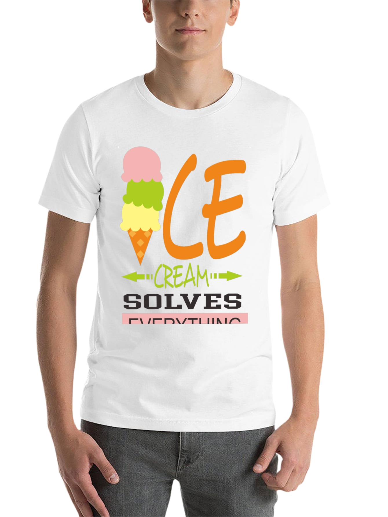 Black Ice Cream Solves Everything Graphic Tee view 14