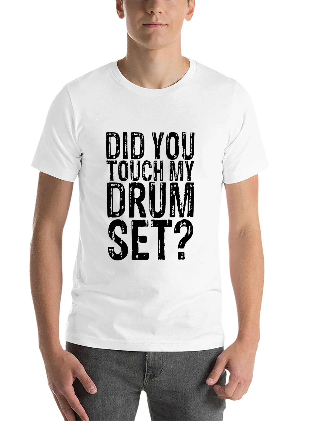 Black Did You Touch My Drum Set? Black Graphic Tee view 14