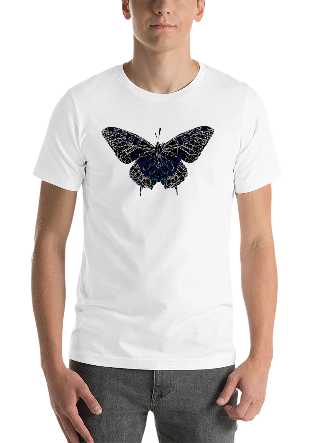 Black Geometric Butterfly Black T-Shirt view 14