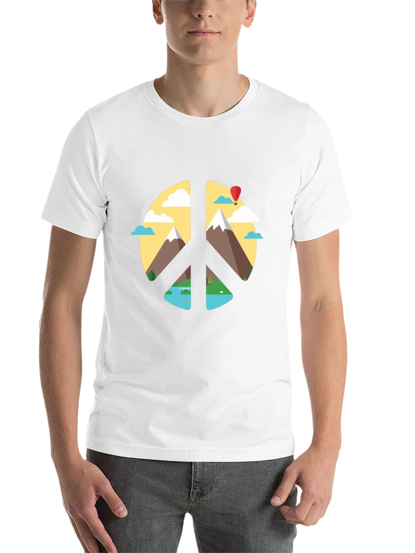 Black Peace Sign Nature Graphic T-Shirt view 14
