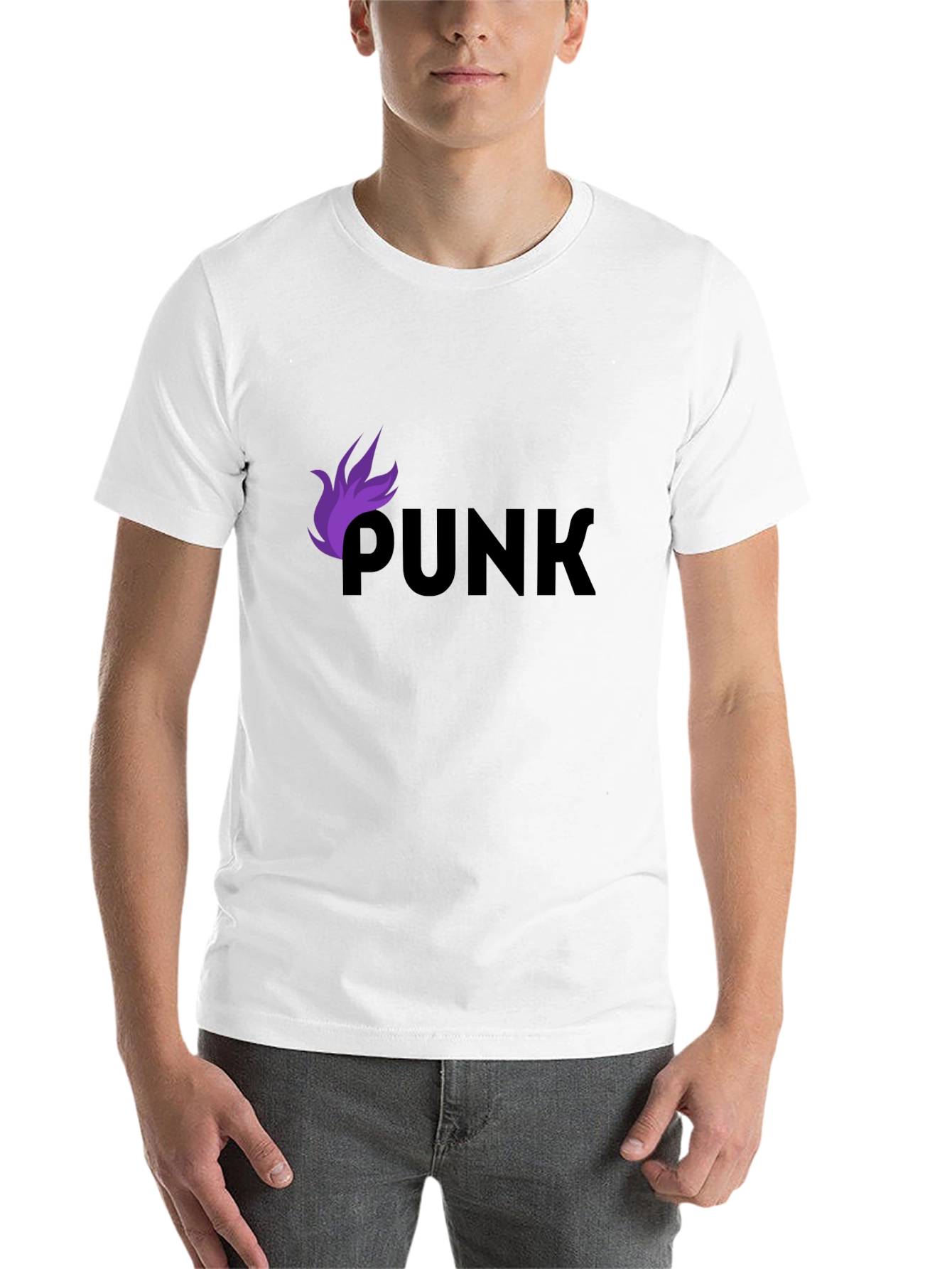 Black Punk Graphic Tee - Black Cotton T-Shirt view 14