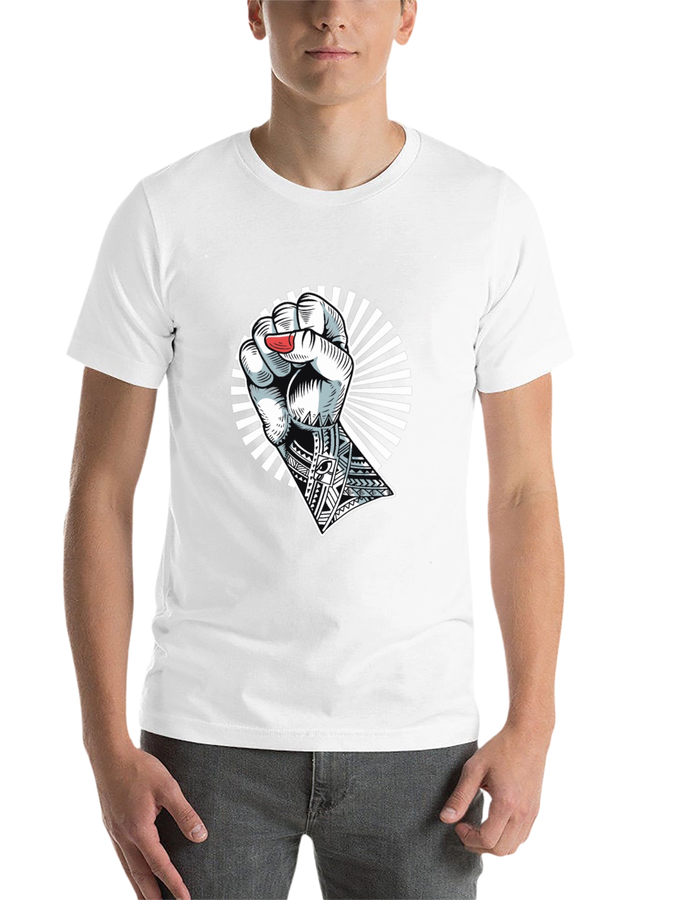 Black Empowered Fist Graphic Tee - Black view 14