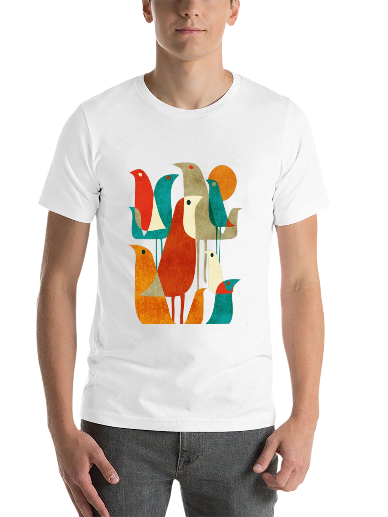 Black Retro Bird Graphic T-Shirt view 14