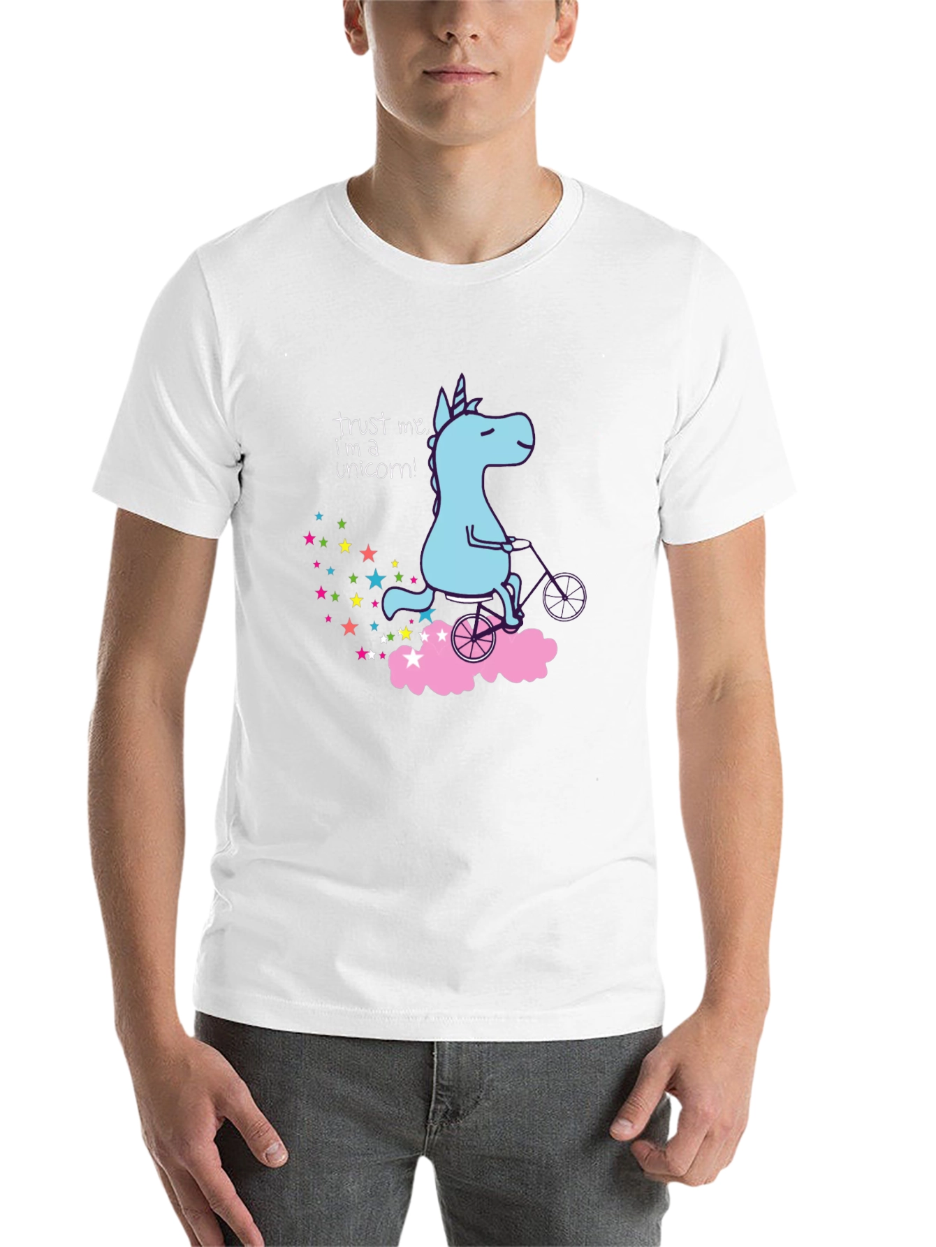 Black Unicorn on Bike Graphic Tee - Trust Me I'm a Unicorn! view 14