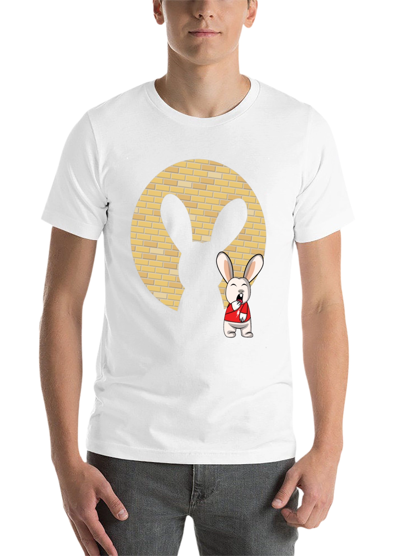 Black Cartoon Rabbit T-Shirt view 14