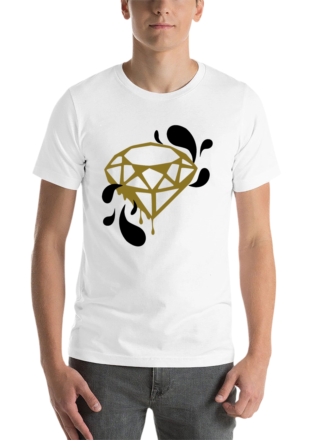 Black Diamond Drip Graphic Tee - Modern Streetwear view 14
