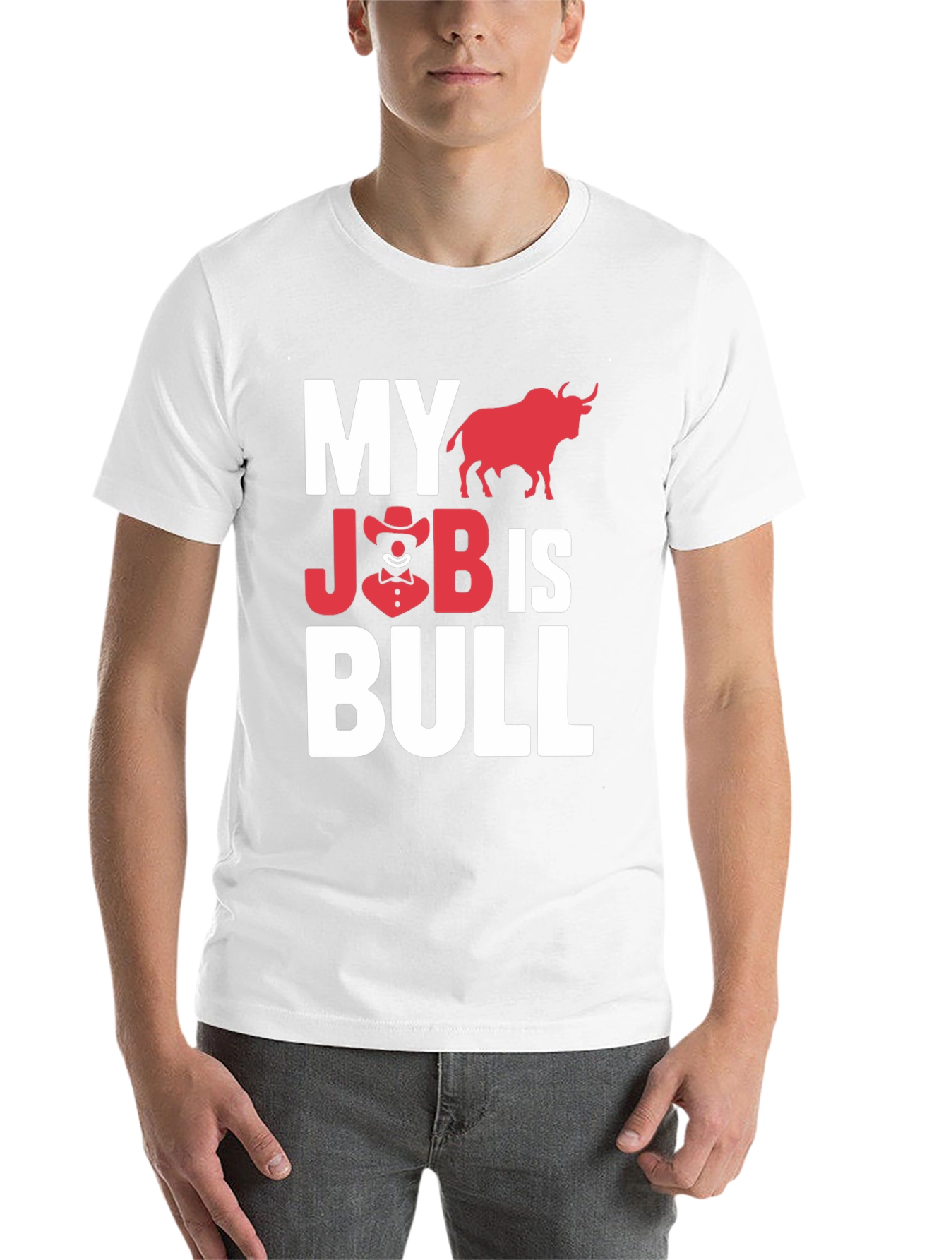 Black My Job is Bull Funny Graphic T-Shirt view 14