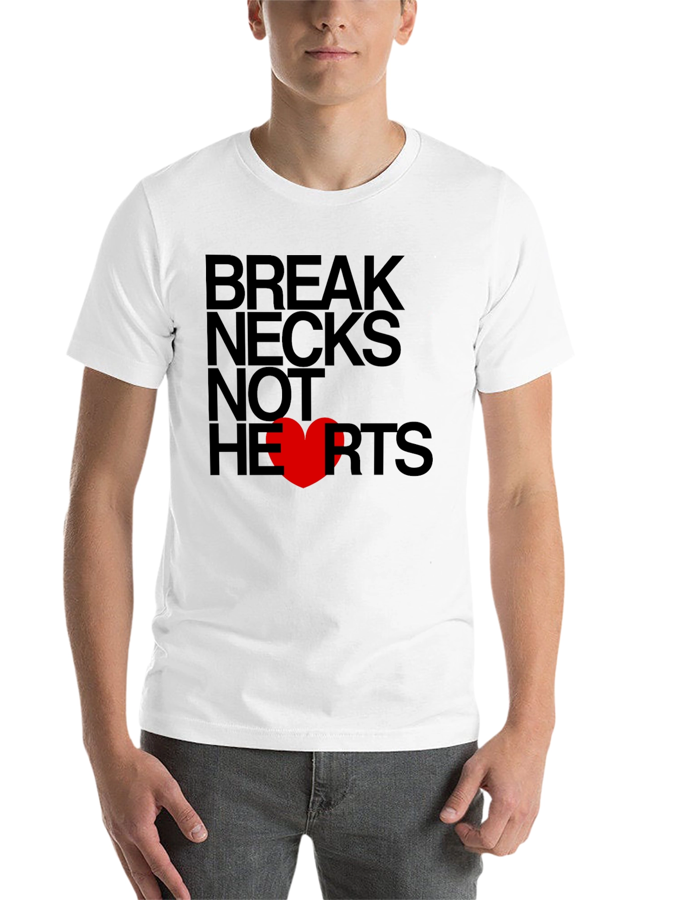 Black Break Necks Not Hearts Graphic T-Shirt view 14