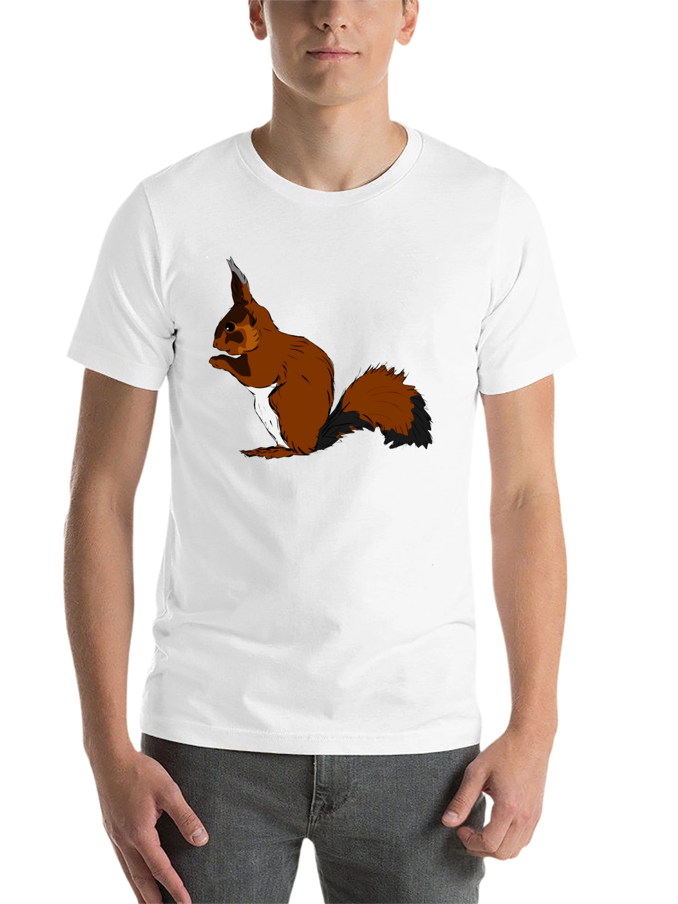 Black Squirrel Graphic T-Shirt - Black Cotton Tee view 14