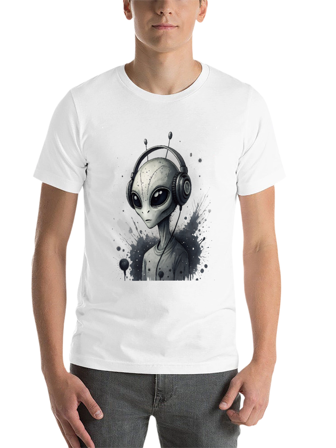 Black Alien DJ Graphic Tee - Black view 14