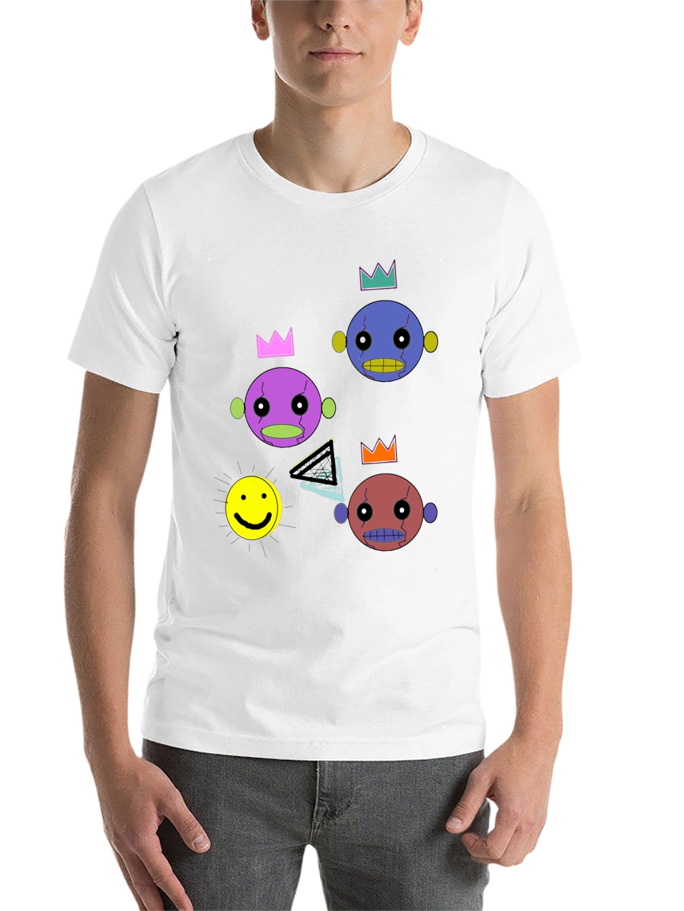 Black Funky Crowned Character Print Black T-Shirt view 14