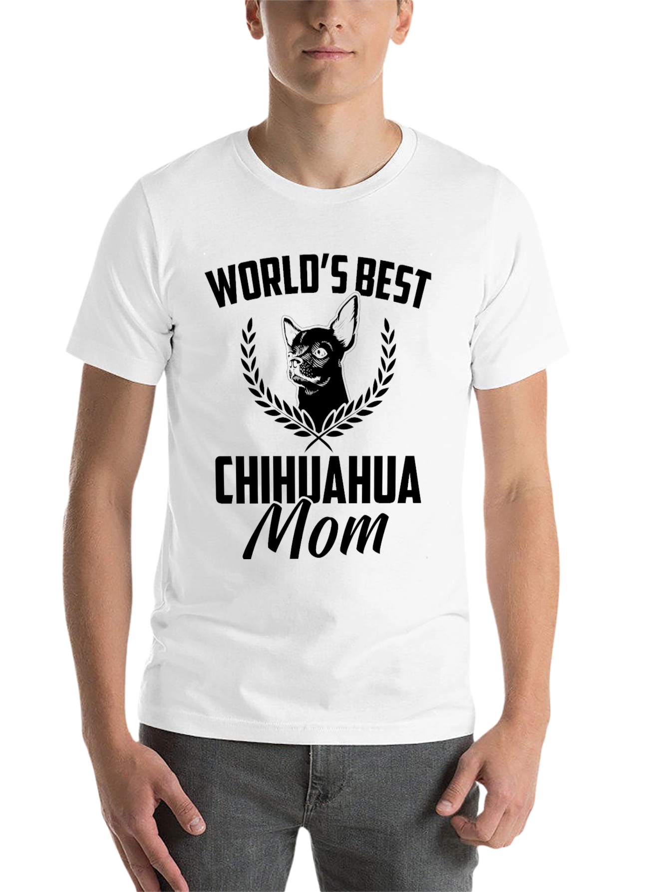 Black Chihuahua Mom T-Shirt - World's Best Dog Lover Tee view 14