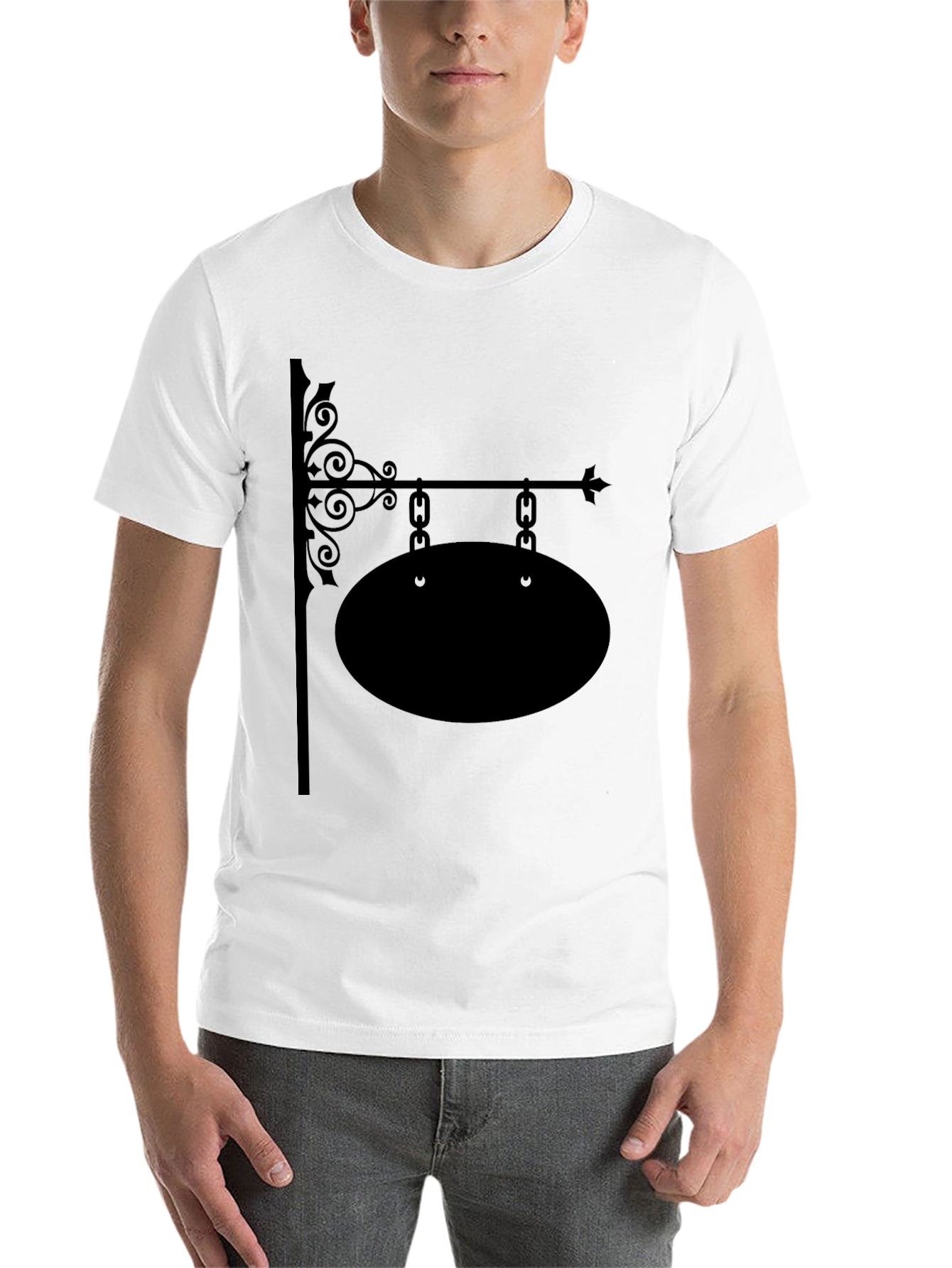 Black Vintage Shop Sign Black T-Shirt view 14