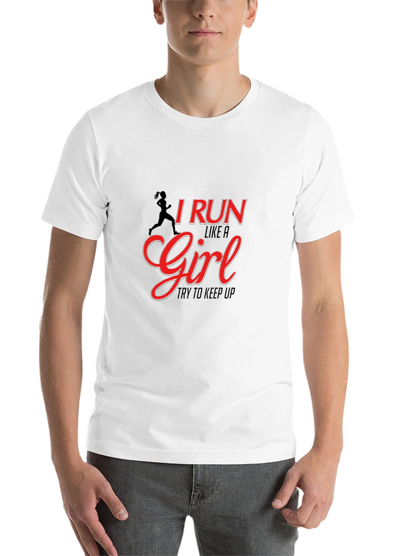Black I Run Like A Girl Black T-Shirt view 14