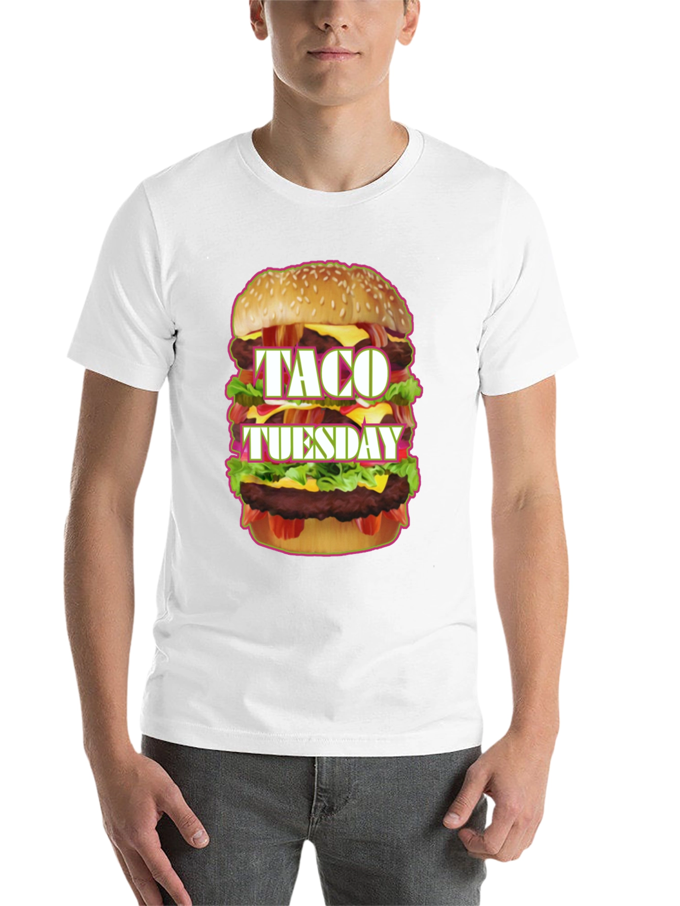 Black Taco Tuesday Burger Graphic Tee view 14