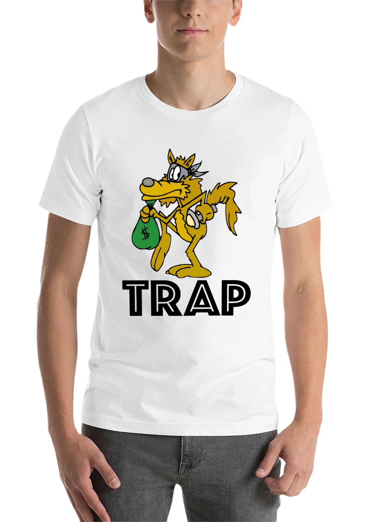 Black Trap Wolf Graphic Tee - Streetwear Style view 14