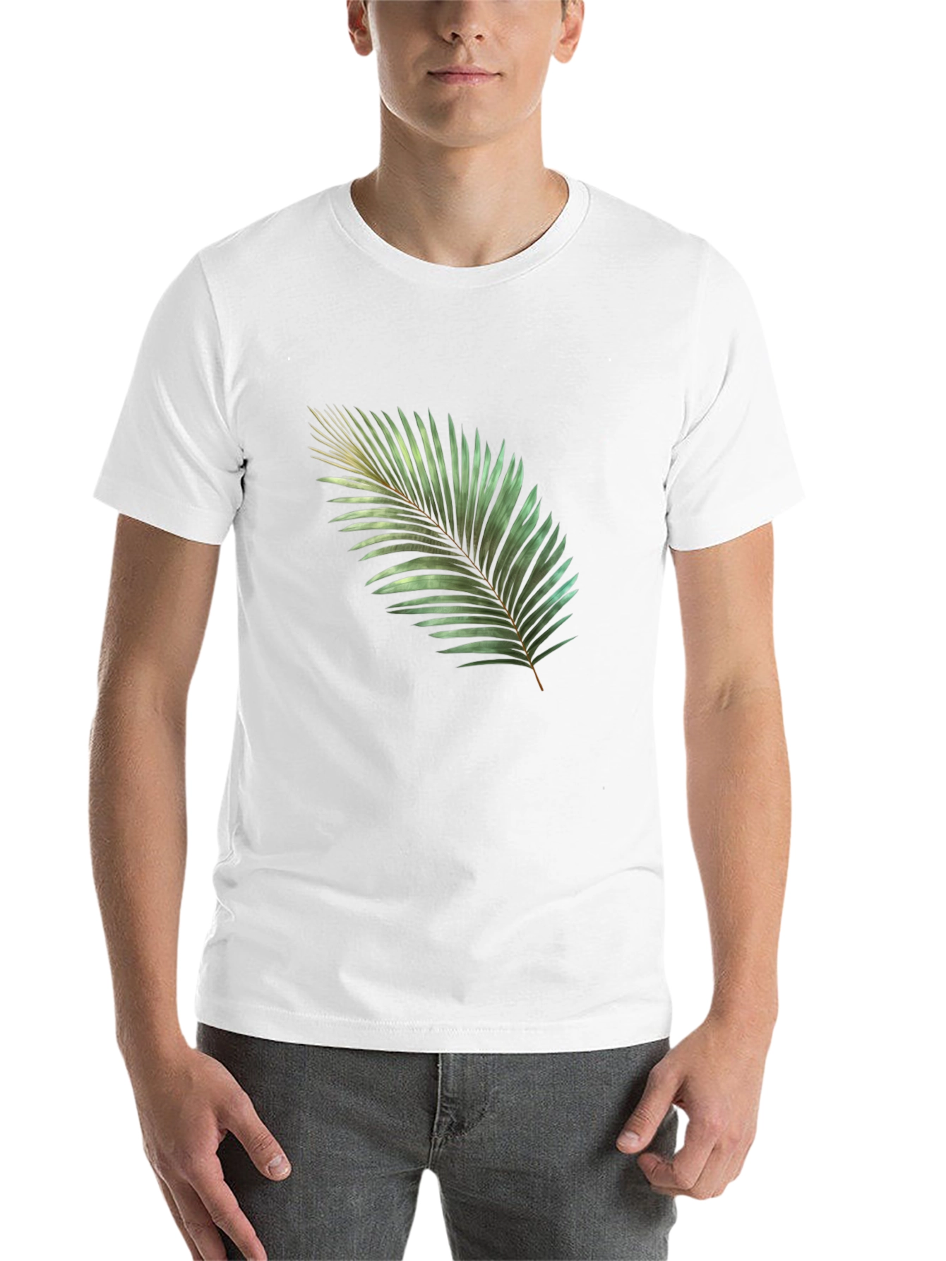 Black Tropical Palm Leaf Graphic T-Shirt - Black view 14