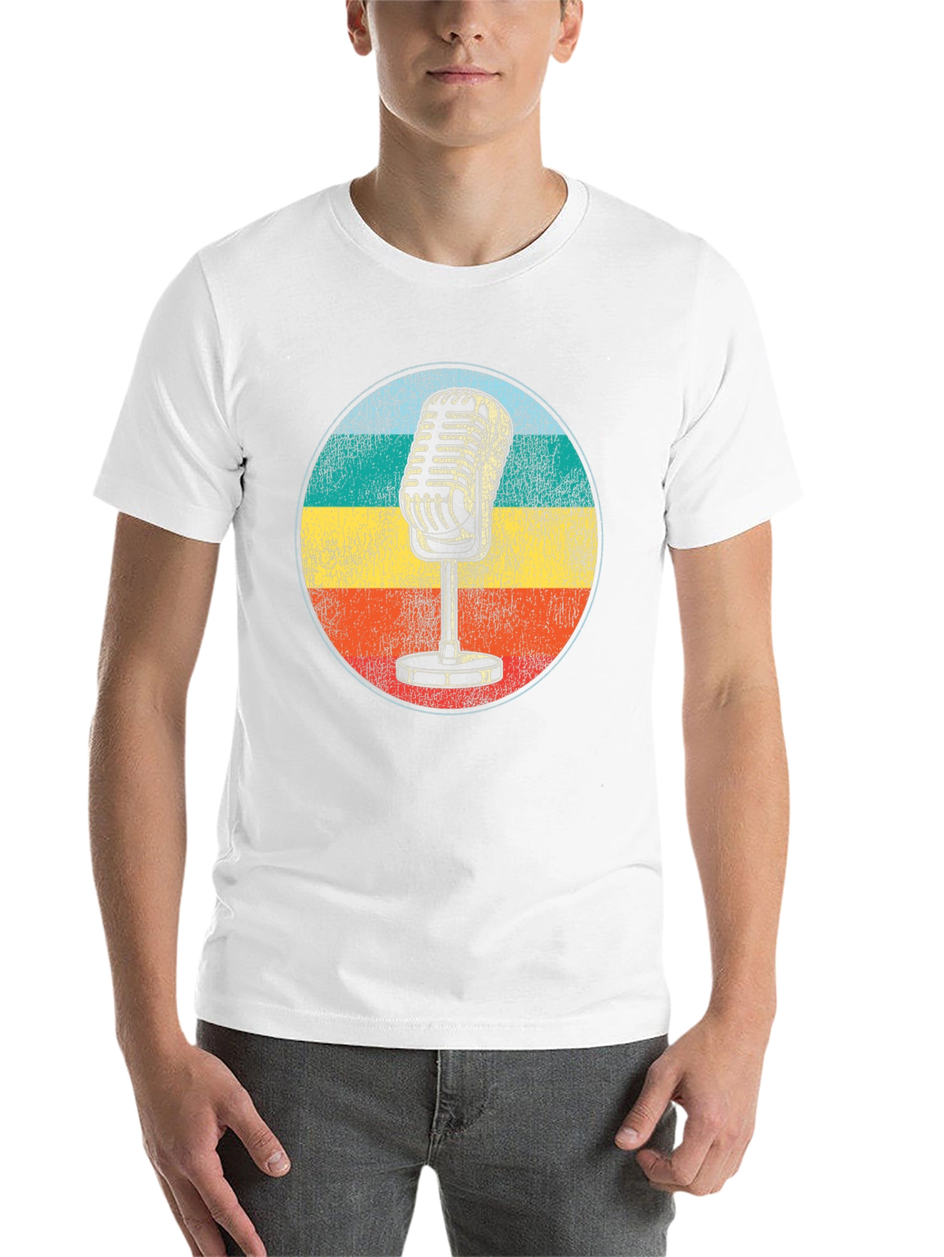 Black Vintage Microphone Graphic Tee view 14