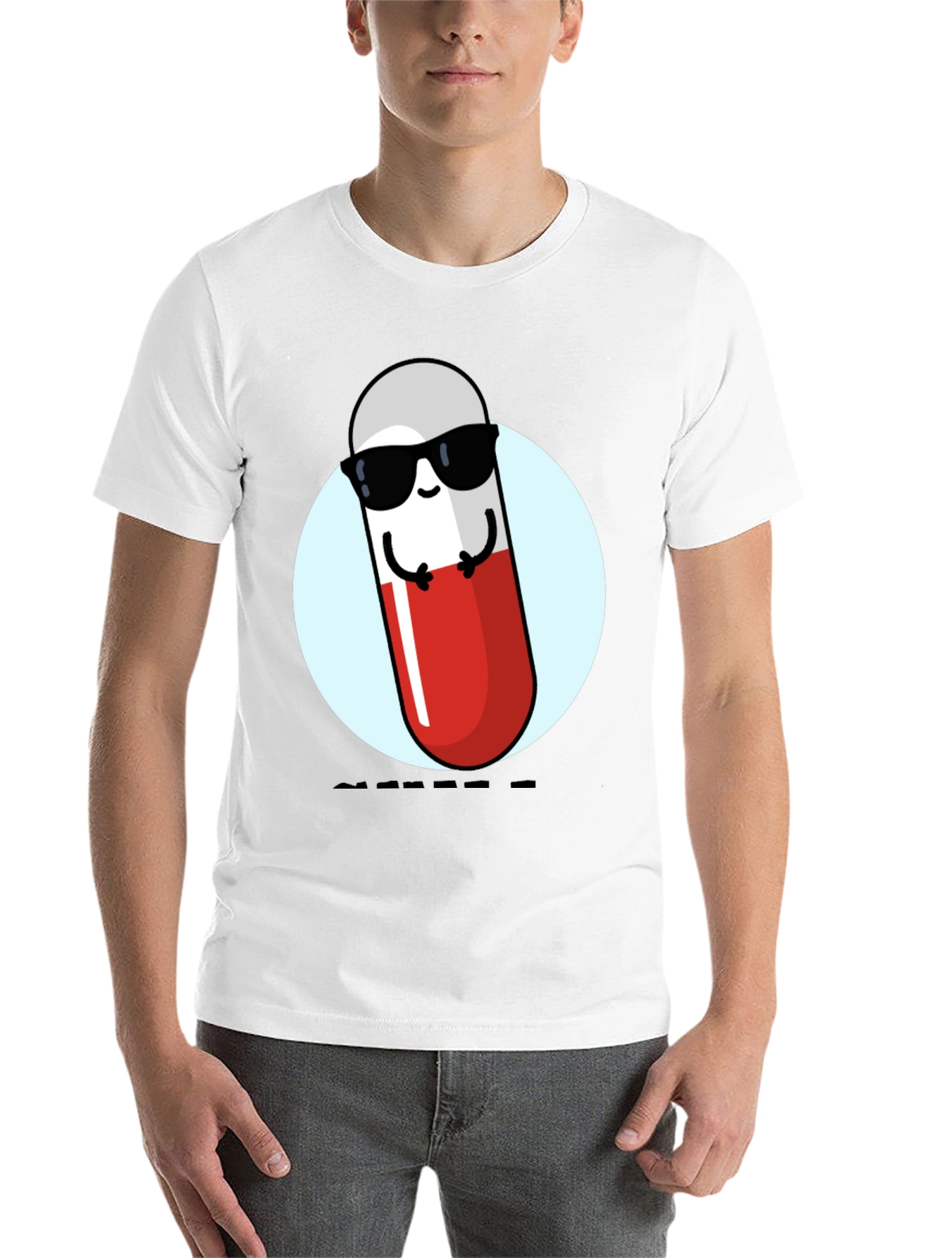 Black Cool Pill T-Shirt - Fun Novelty Graphic Tee view 14