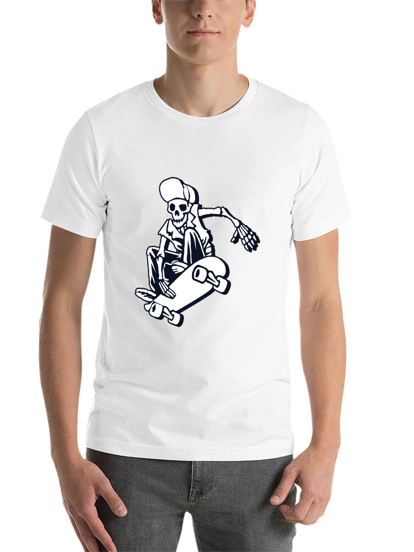 Skateboarding Skeleton Graphic Tee - Cool & Casual - 14