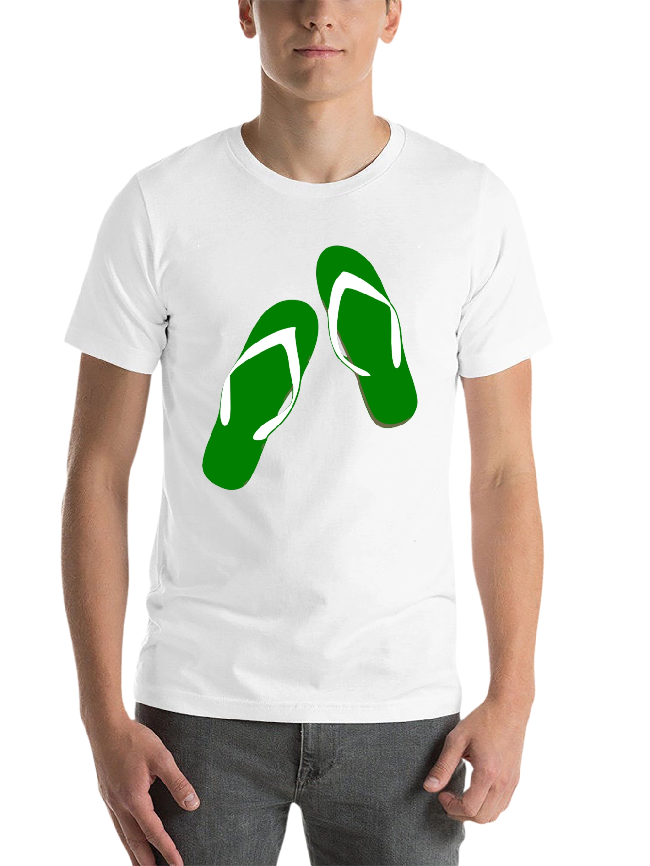 Black Green Flip Flop Graphic Tee - Casual Style view 14