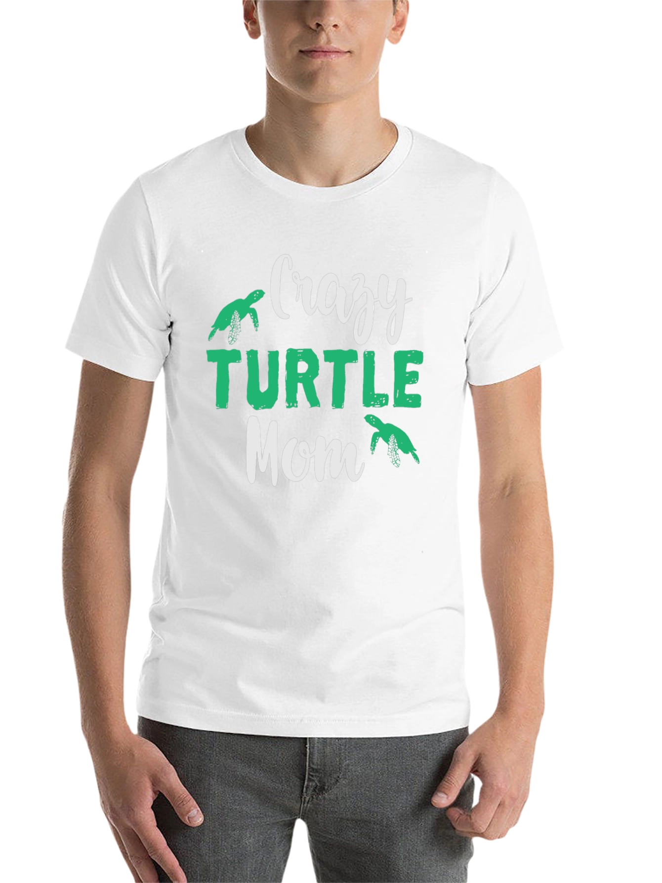 Black Crazy Turtle Mom T-Shirt view 14
