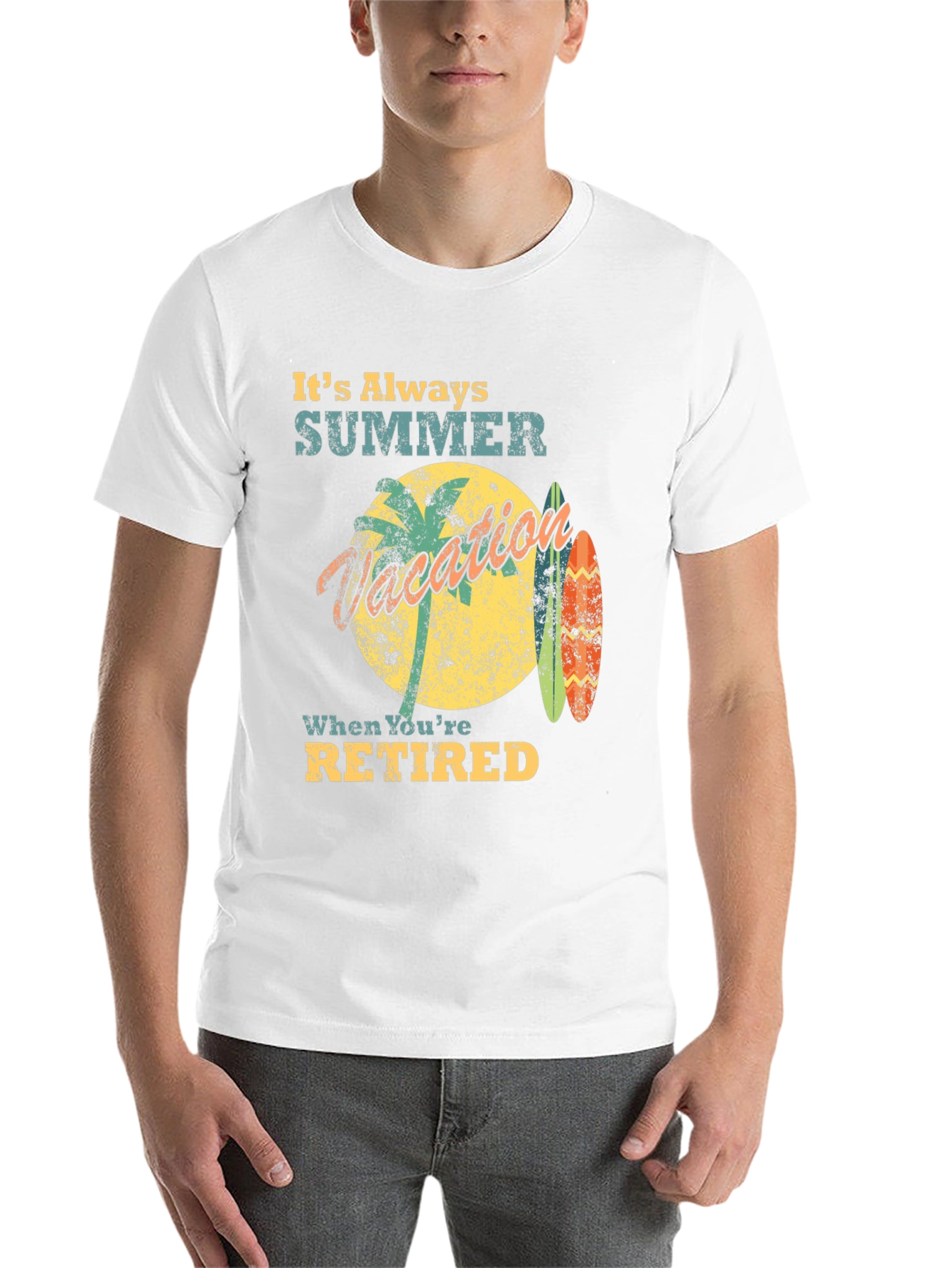 Black Retired Summer Vacation T-Shirt view 14