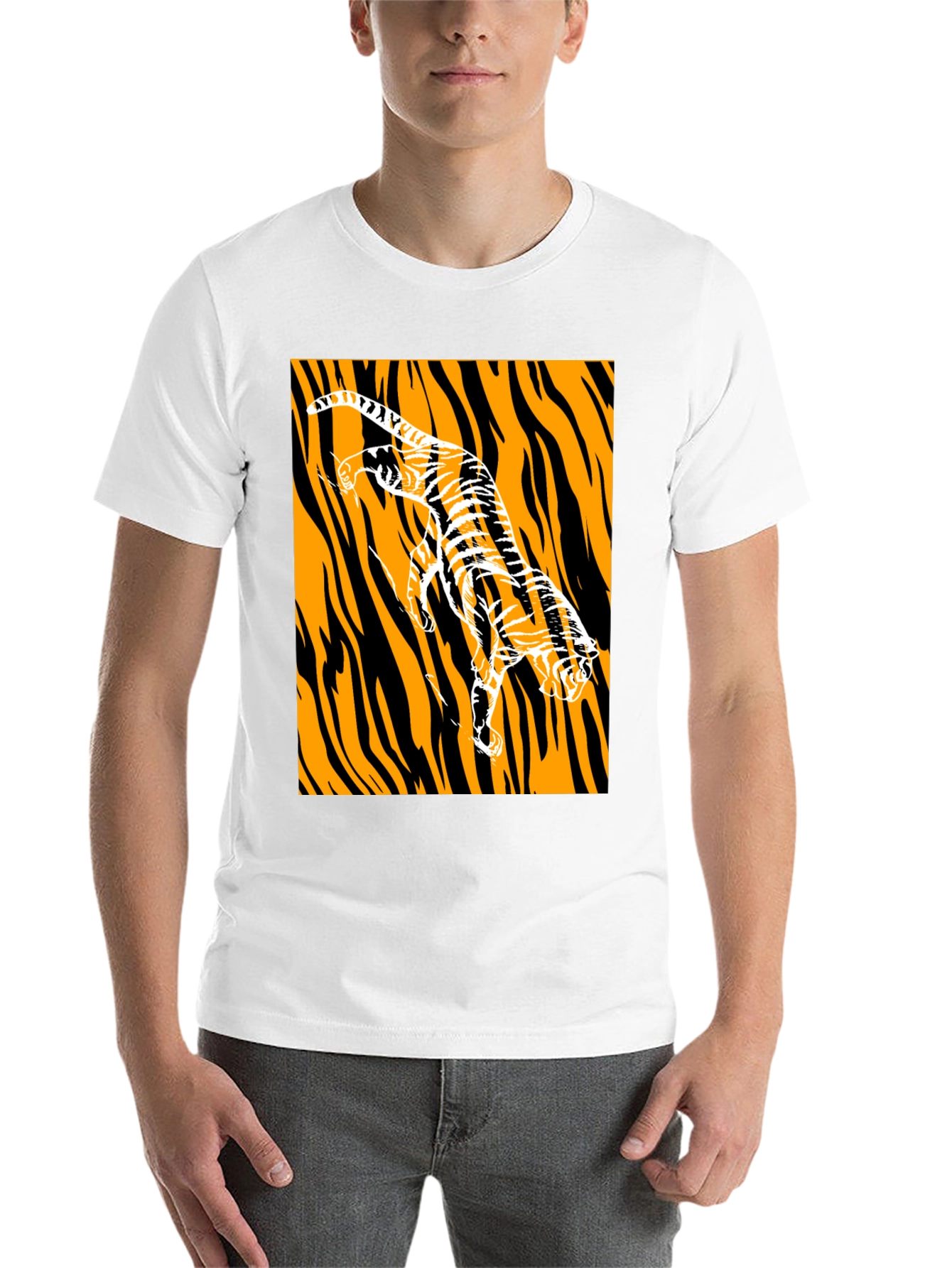 Black Tiger Graphic Print Black T-Shirt view 14