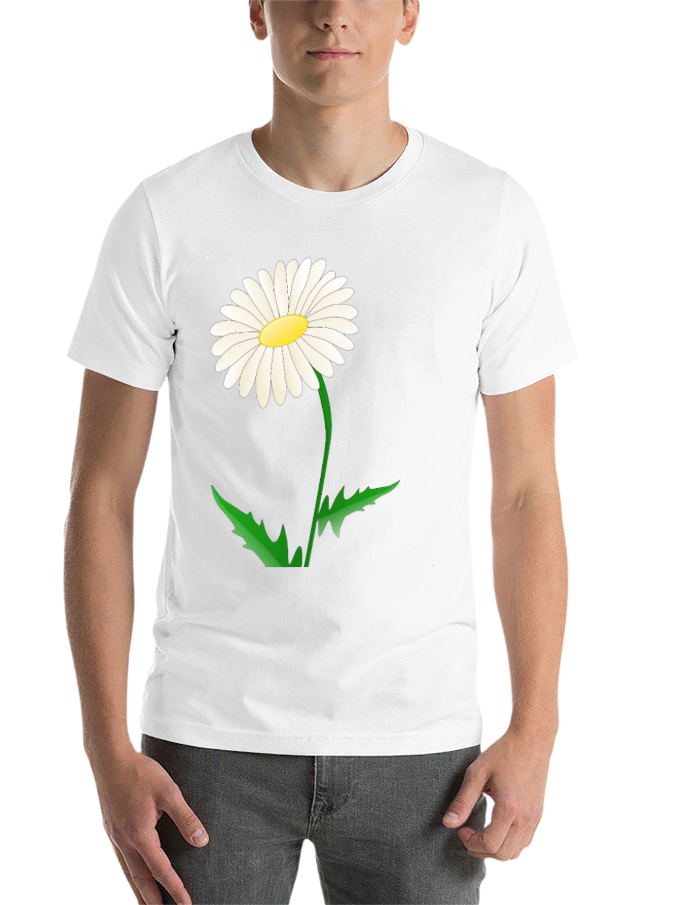 Black Daisy Flower Graphic Tee - Black Cotton Blend view 14