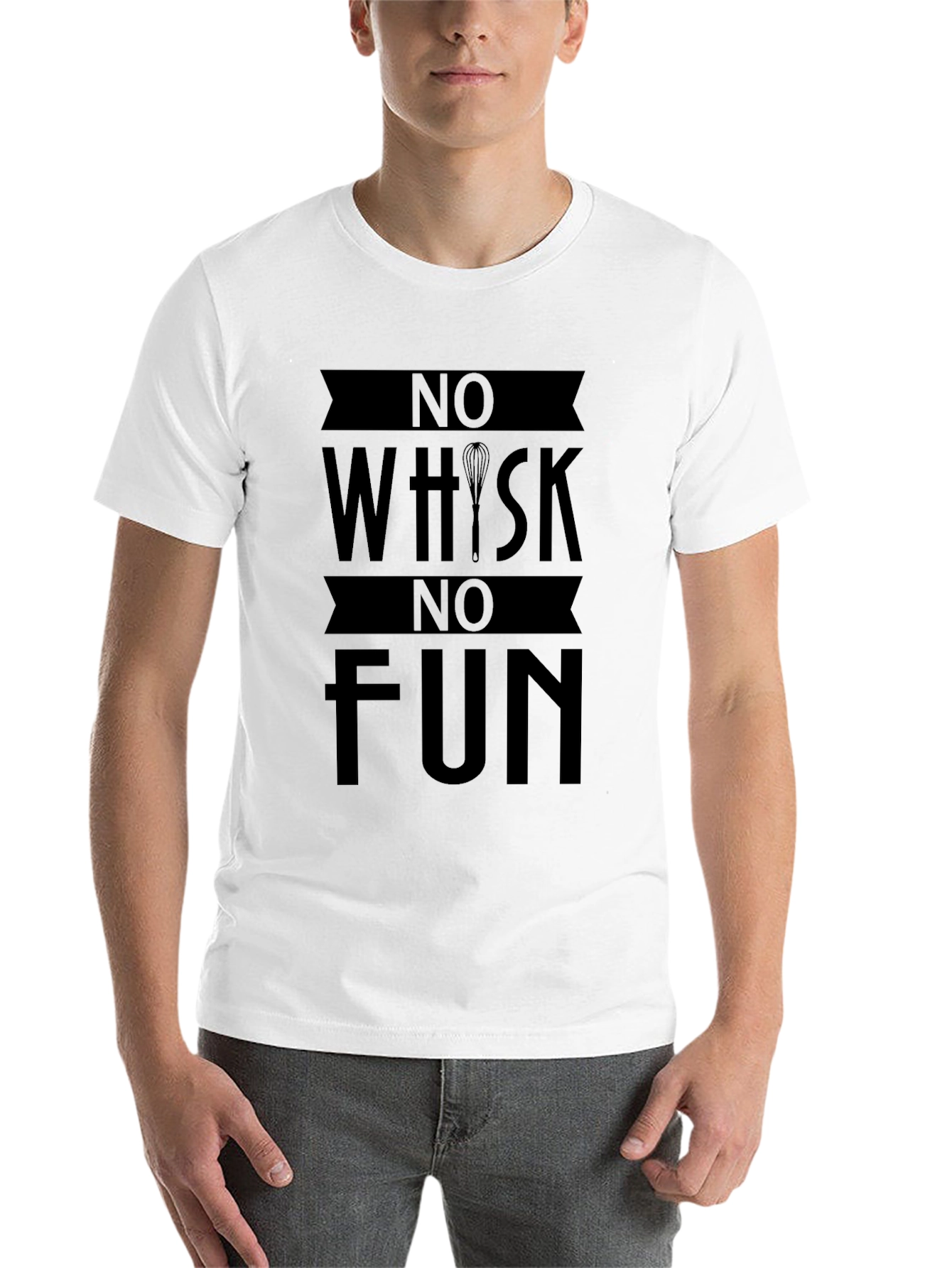 Black No Whisk No Fun Graphic Tee - Cooking Humor Shirt view 14