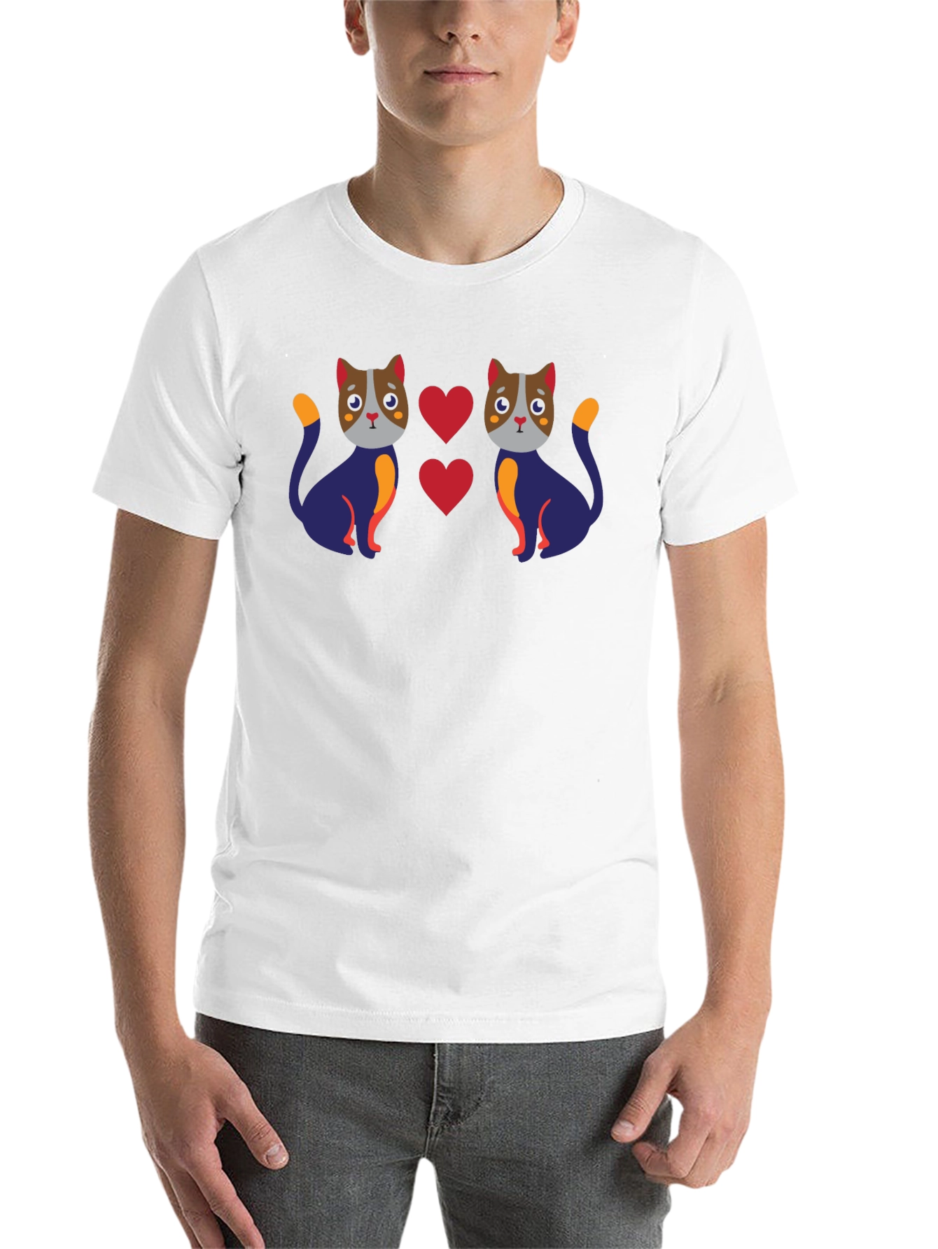 Black Cute Cat Lover Graphic Tee - Black view 14
