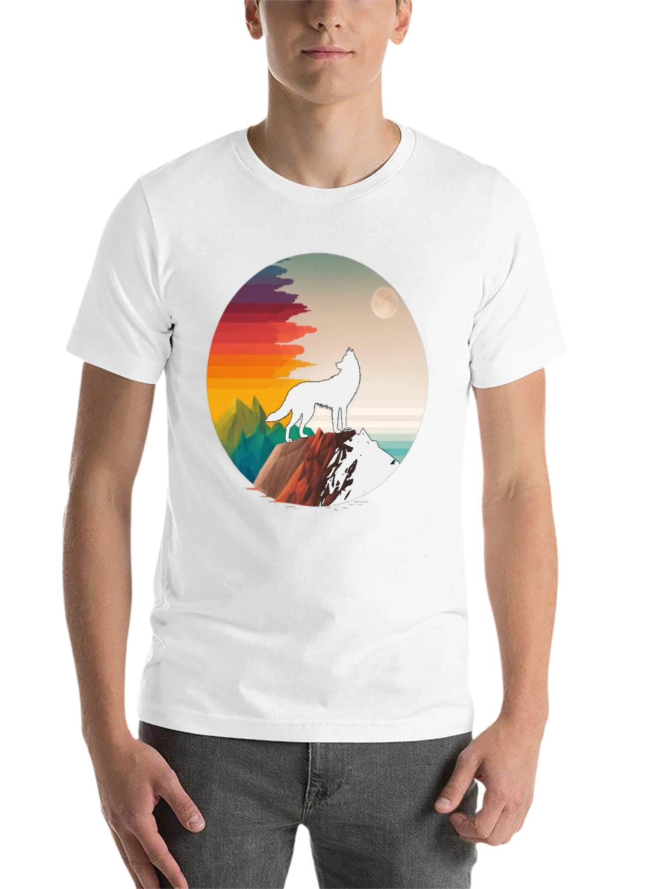 Black Wolf Mountain Graphic Tee - Black Unisex T-Shirt view 14