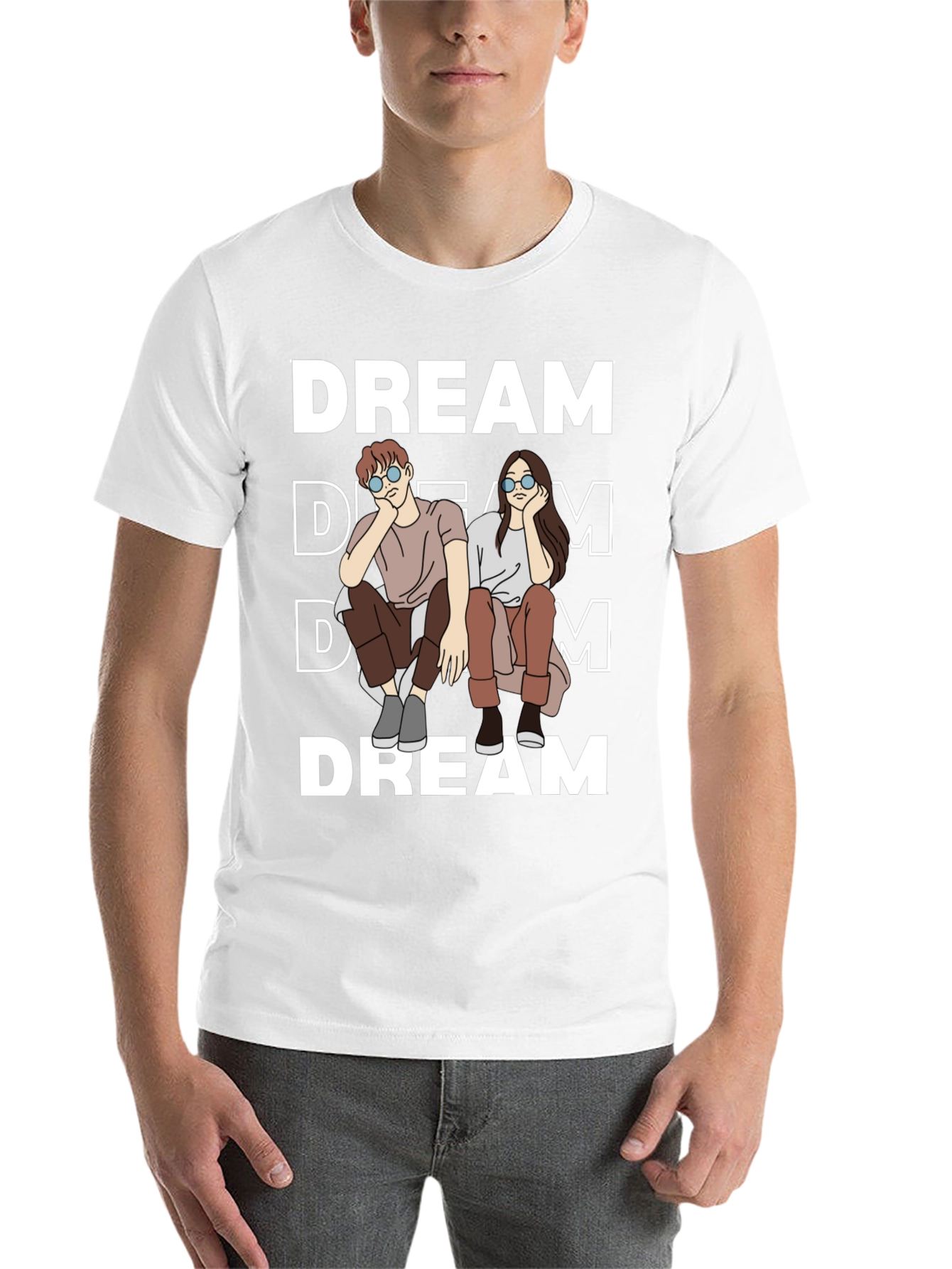 Black Dream Couple Graphic T-Shirt - Casual Unisex Tee view 14