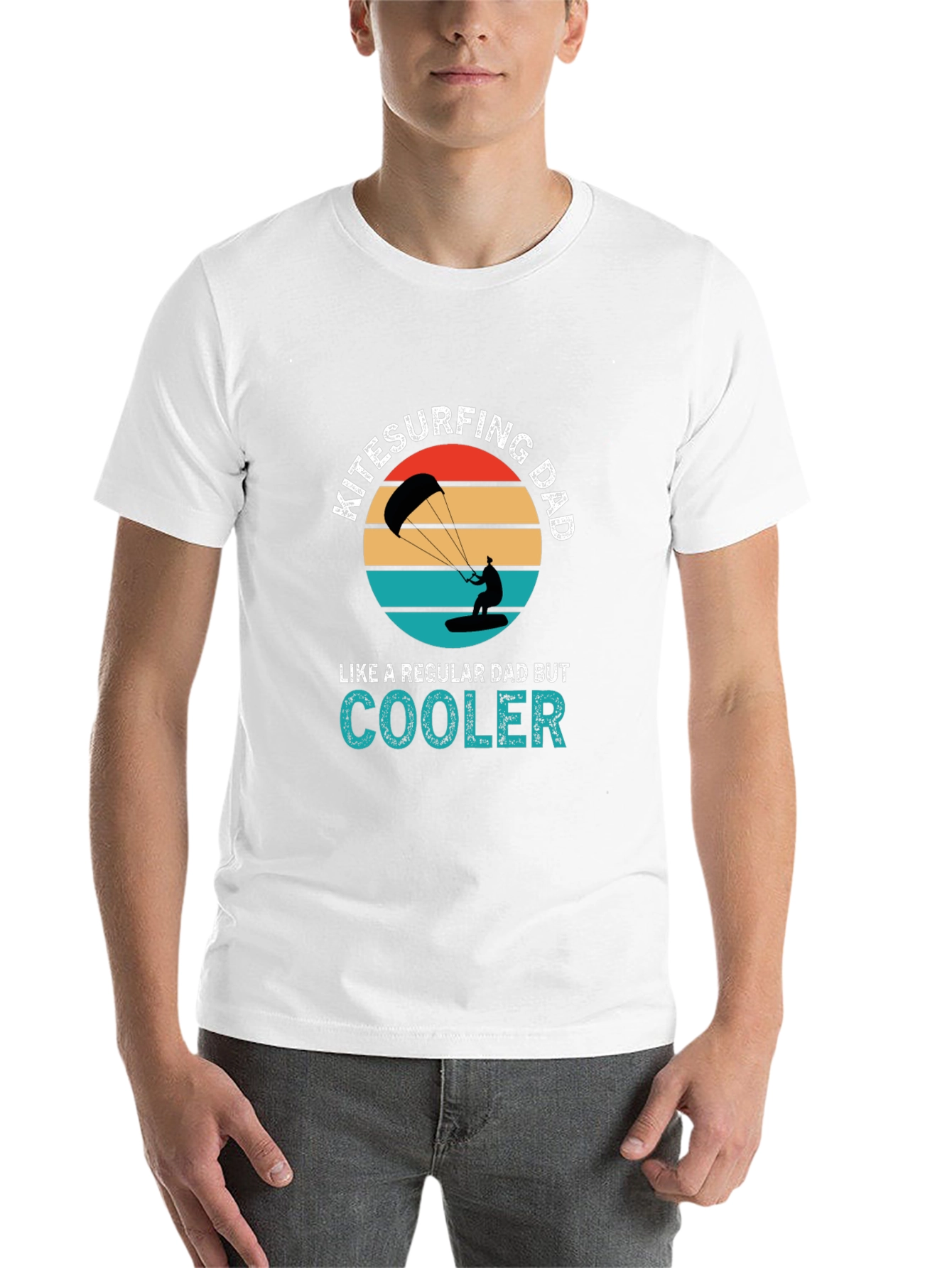 Black Kitesurfing Dad T-Shirt - Cooler Than Regular! view 14