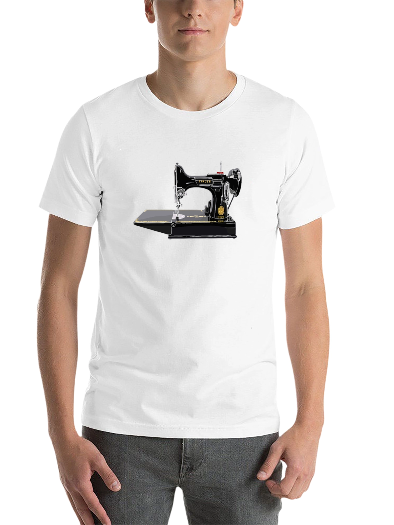 Black Vintage Sewing Machine T-Shirt - Retro Design view 14