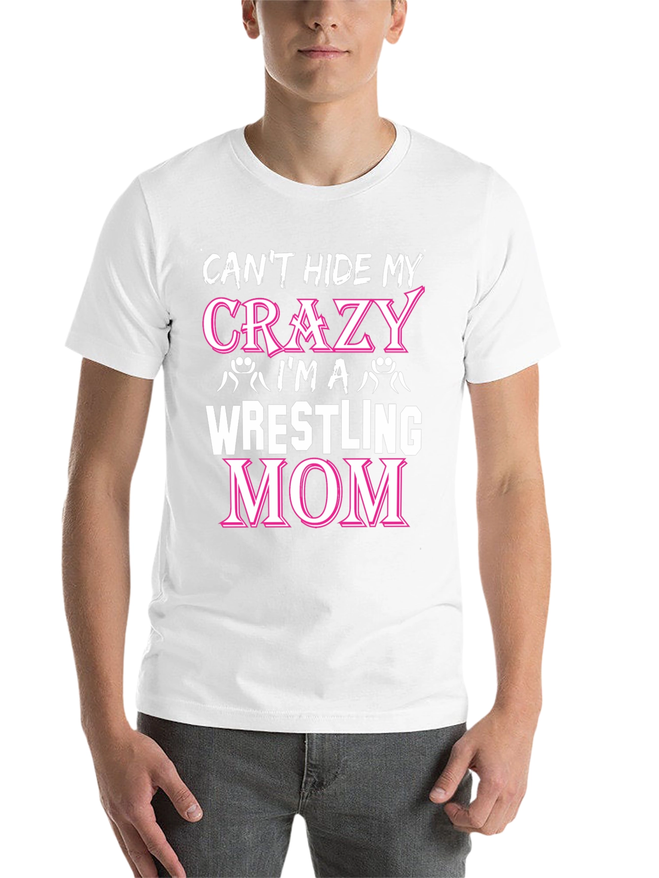 Black Crazy Wrestling Mom T-Shirt view 14