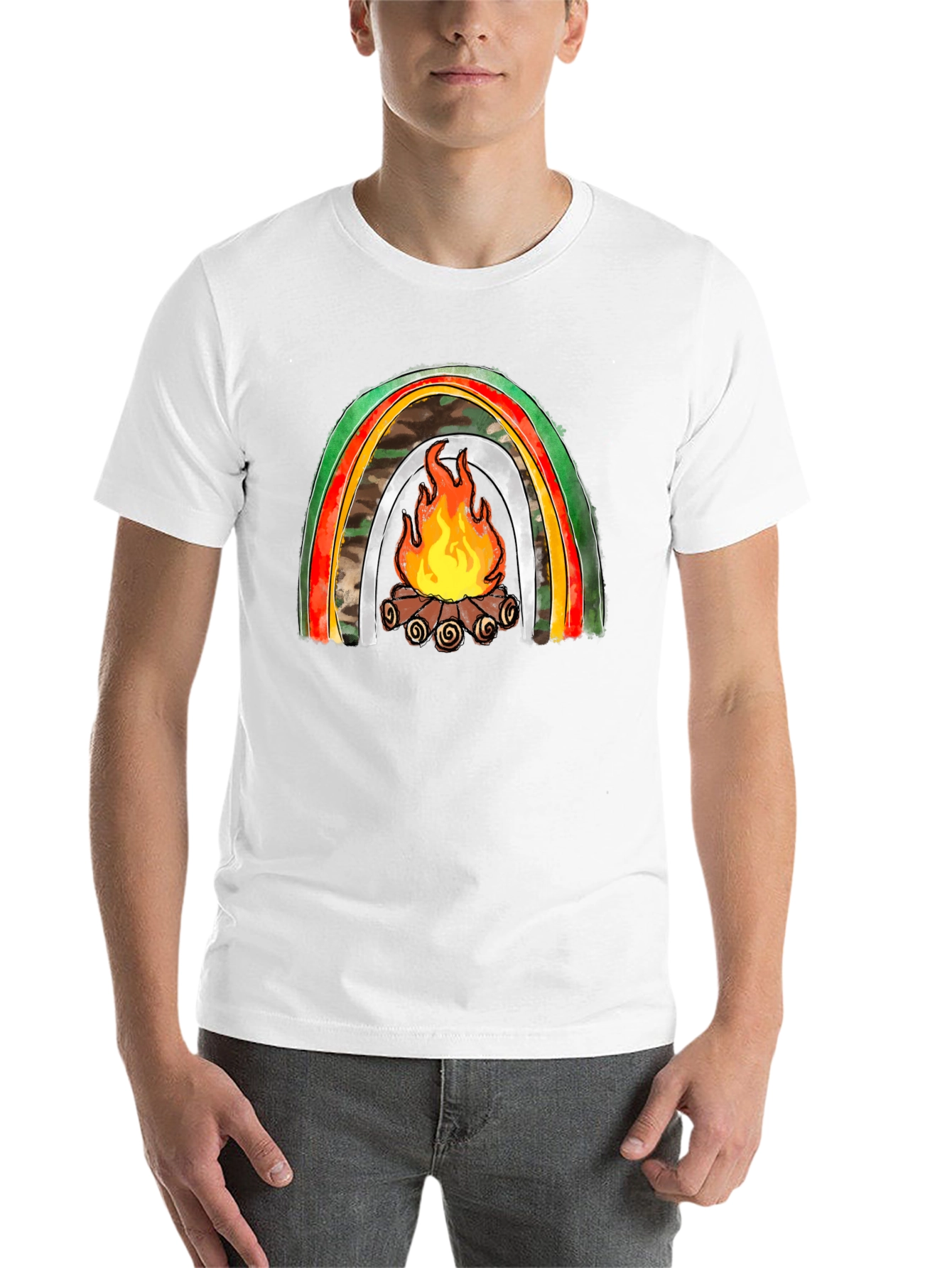 Black Campfire Rainbow Graphic Tee view 14