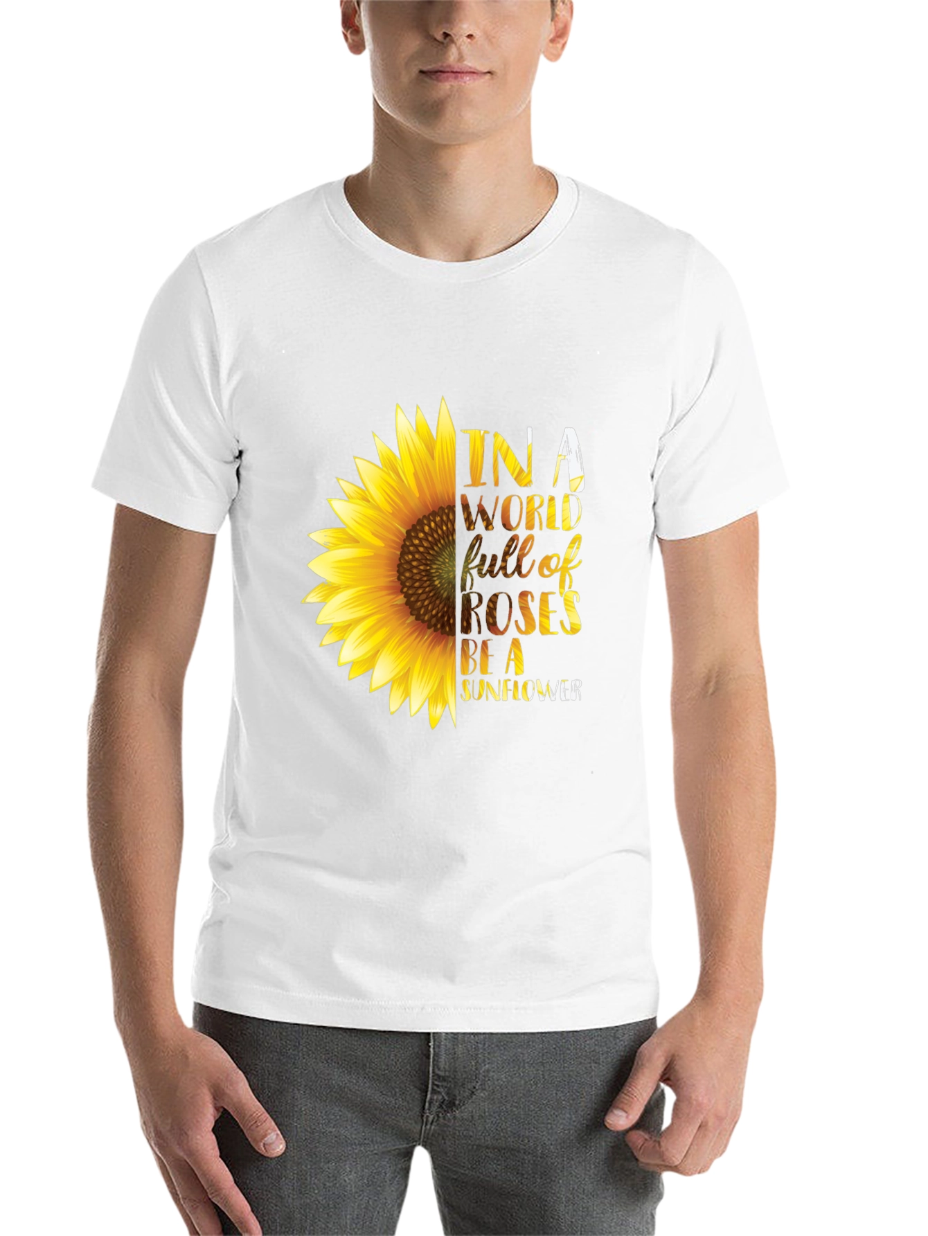 Black Sunflower Graphic T-Shirt - Be a Sunflower Tee view 14