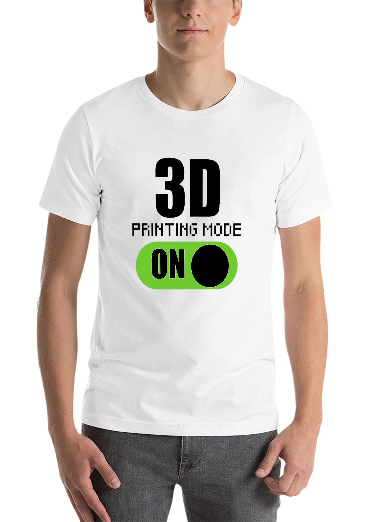 Black 3D Printing Mode On T-Shirt - Black view 14