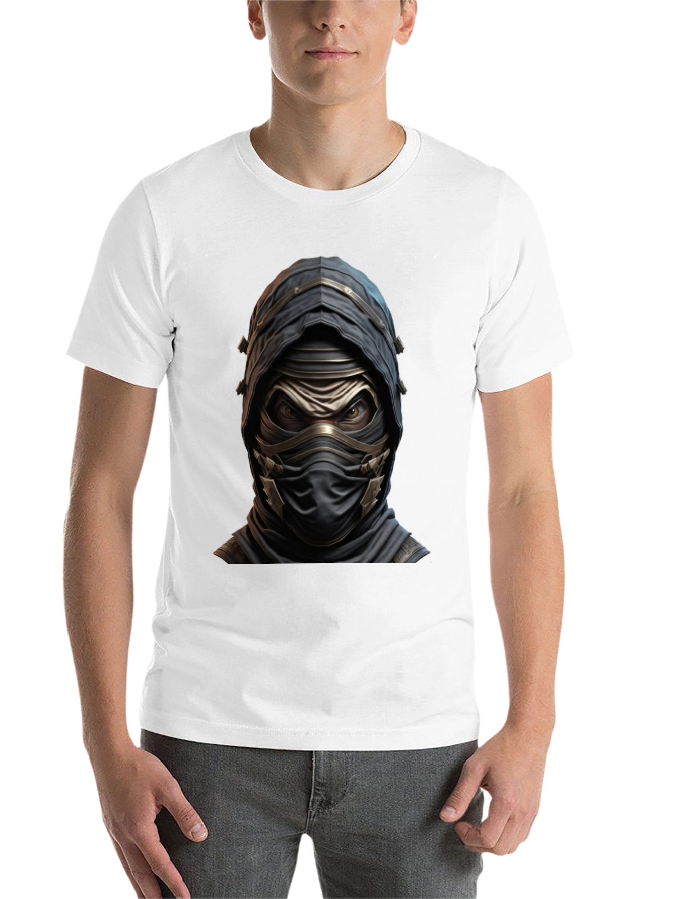 Black Mystic Warrior Graphic Tee - Black Cotton Blend view 14