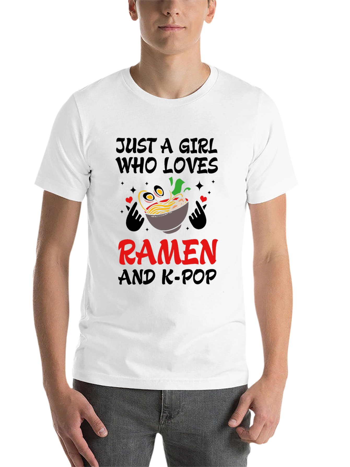 Black Girl Loves Ramen and K-Pop T-Shirt view 14