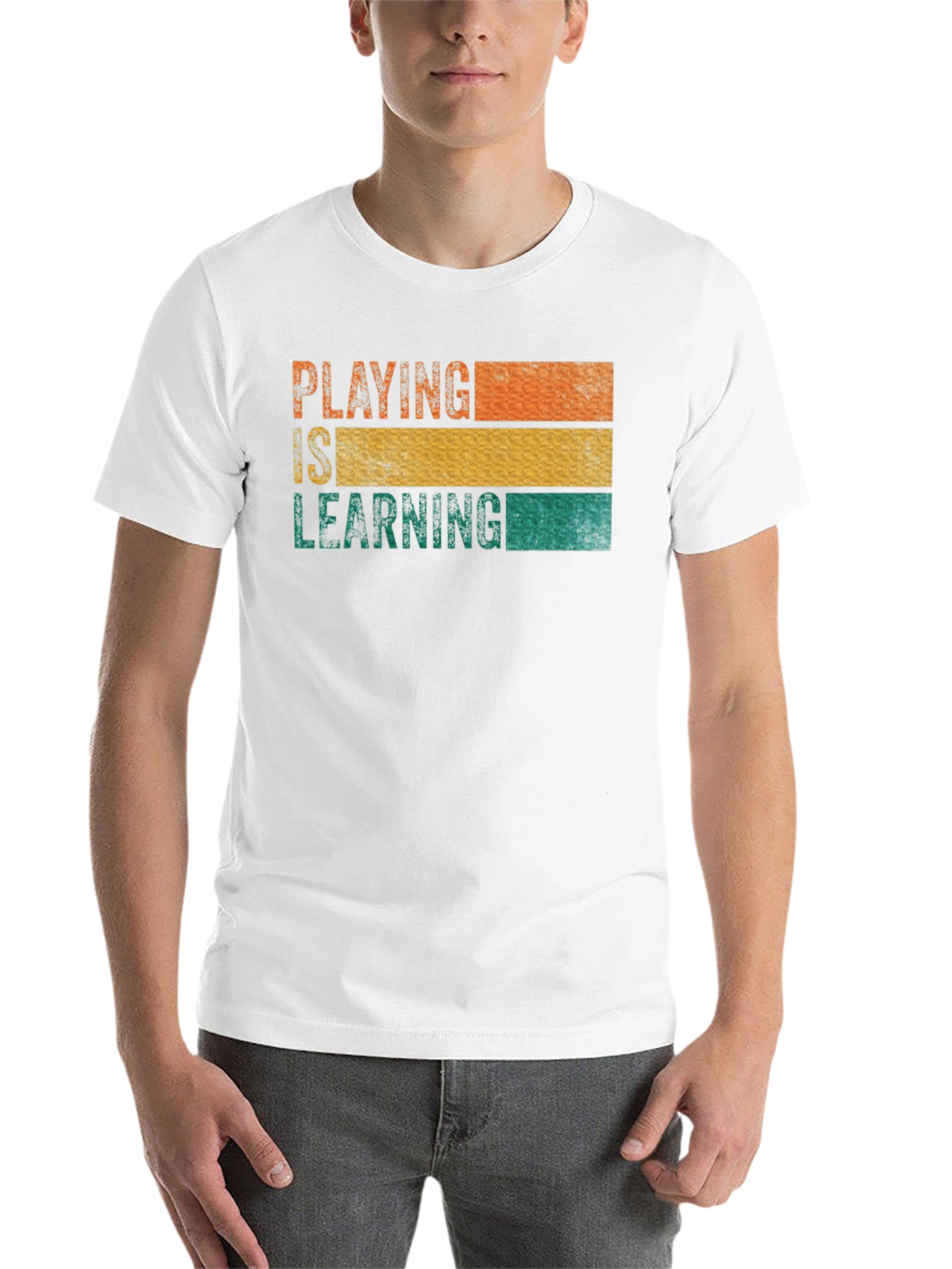 Black Playing is Learning Graphic T-Shirt view 14