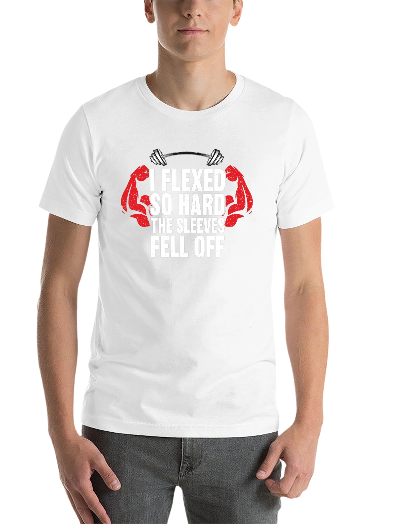 Black I Flexed So Hard Sleeves Fell Off Black T-Shirt view 14